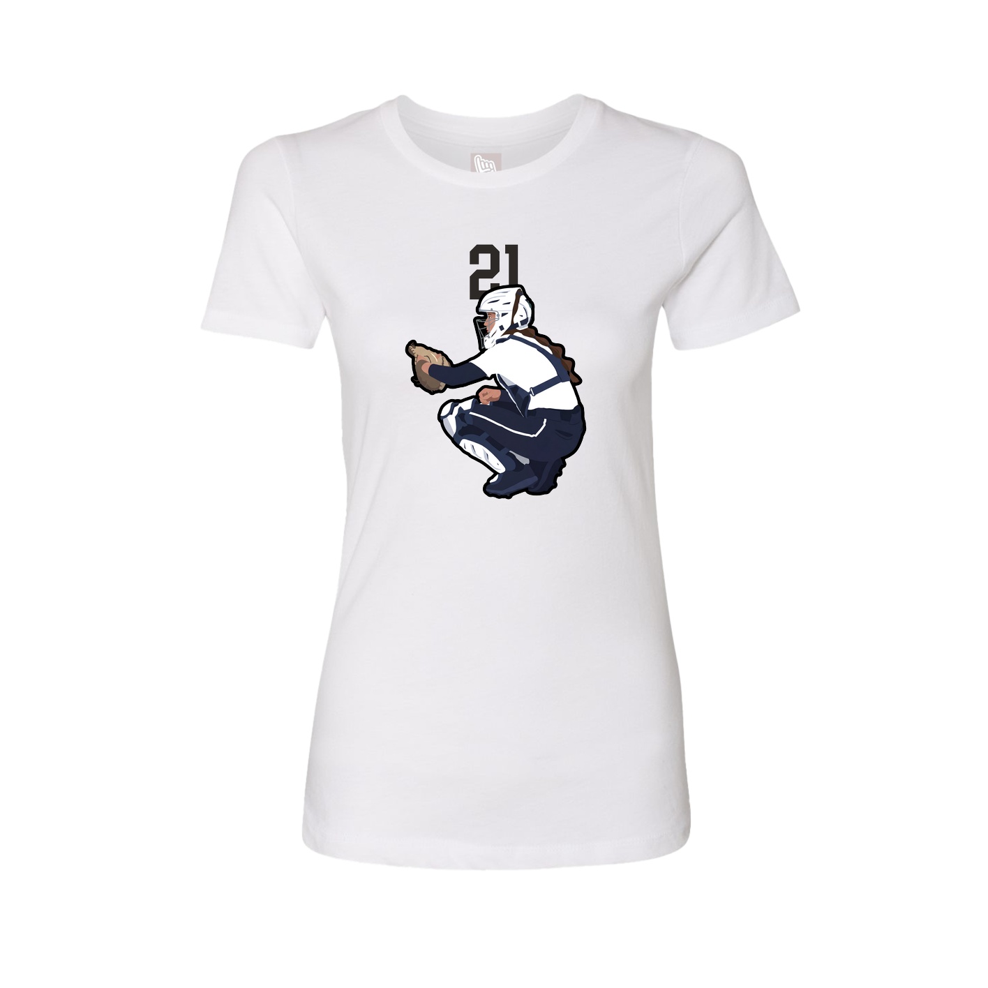 Fitted Women's Tee — Number Top in White