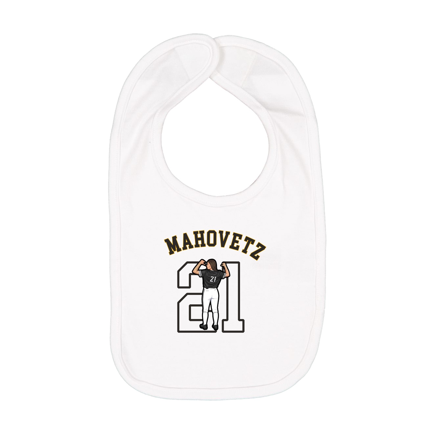 Infant Bib — Shirsey Arch in White