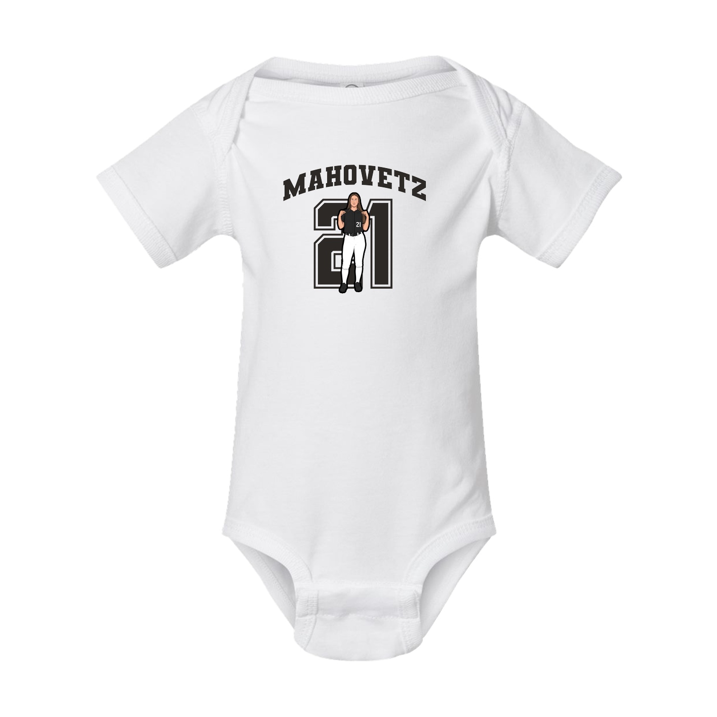 Baby Onesie — Number in White