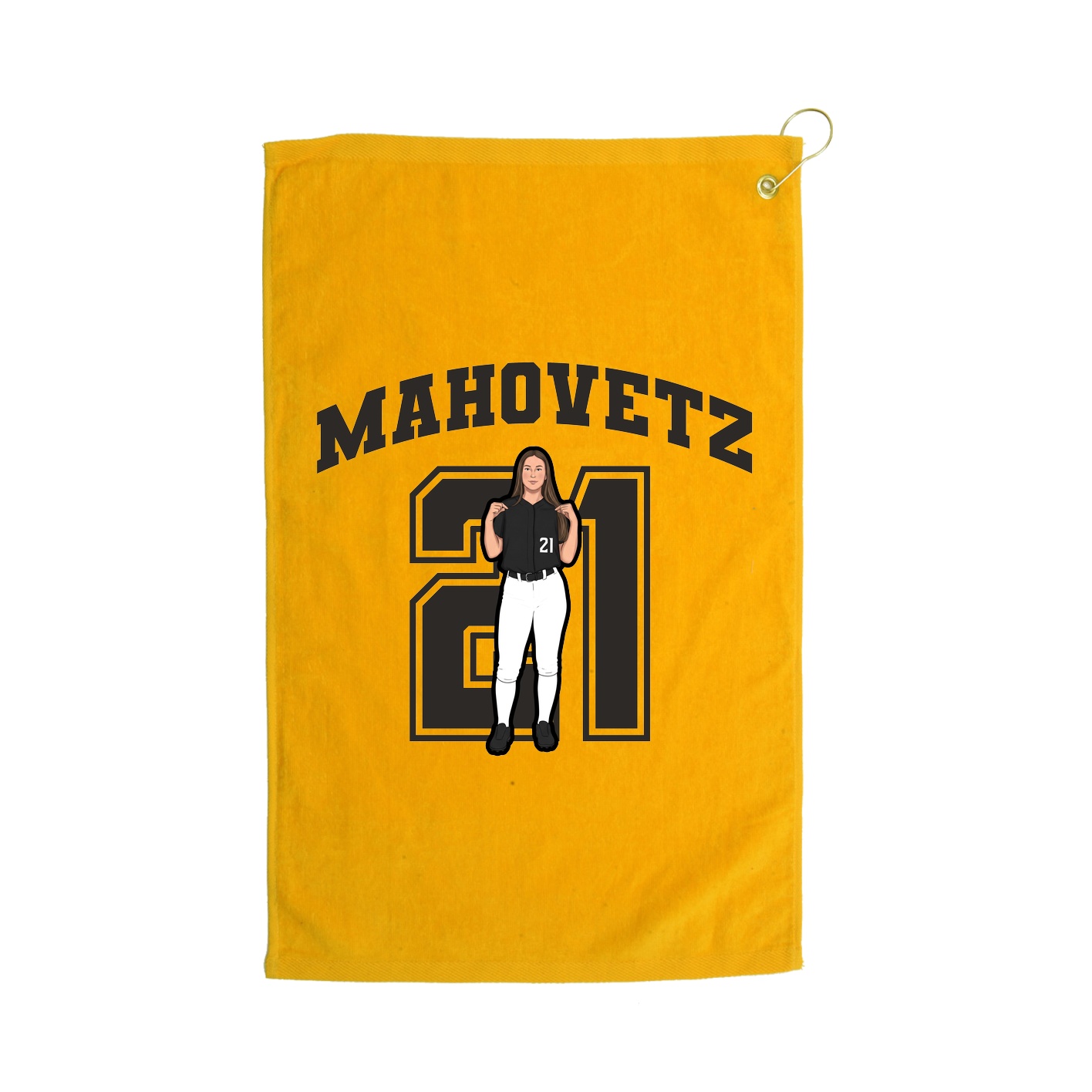 Golf Towel — Number in Gold