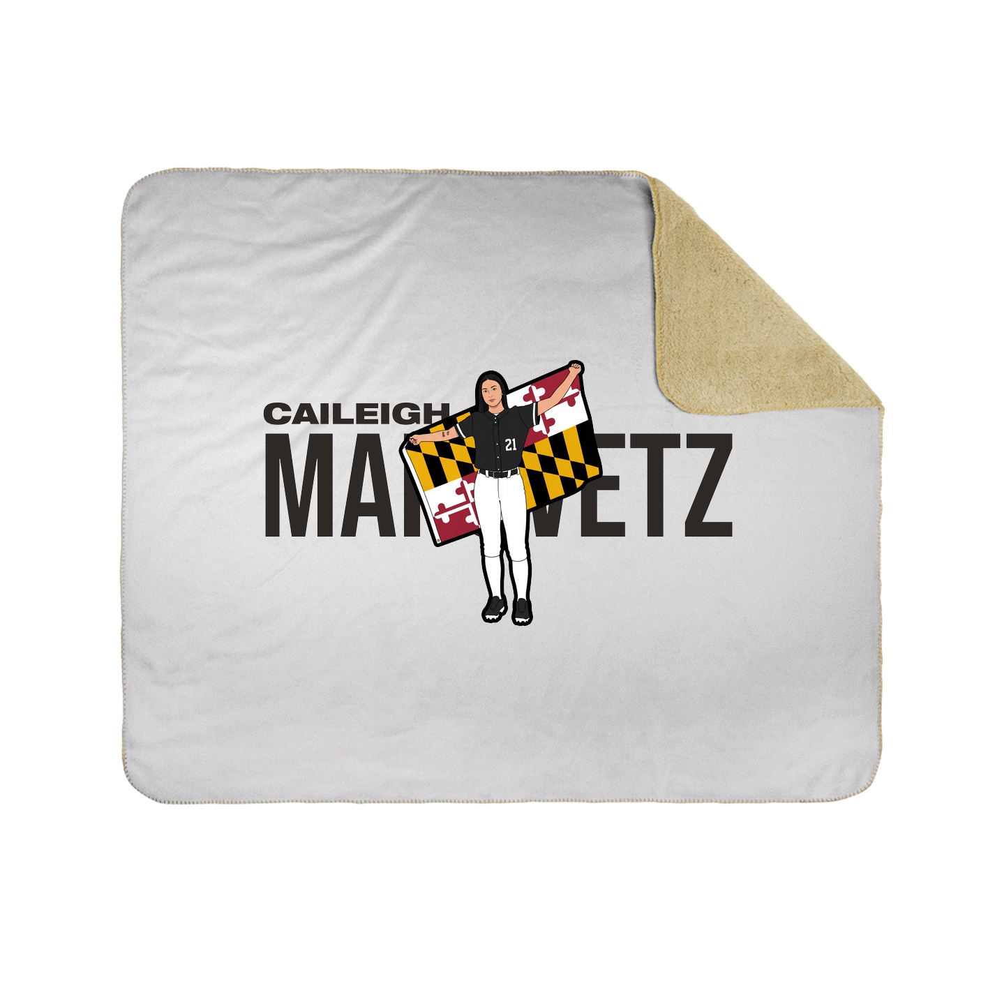 Throw Blanket — Player Name in White