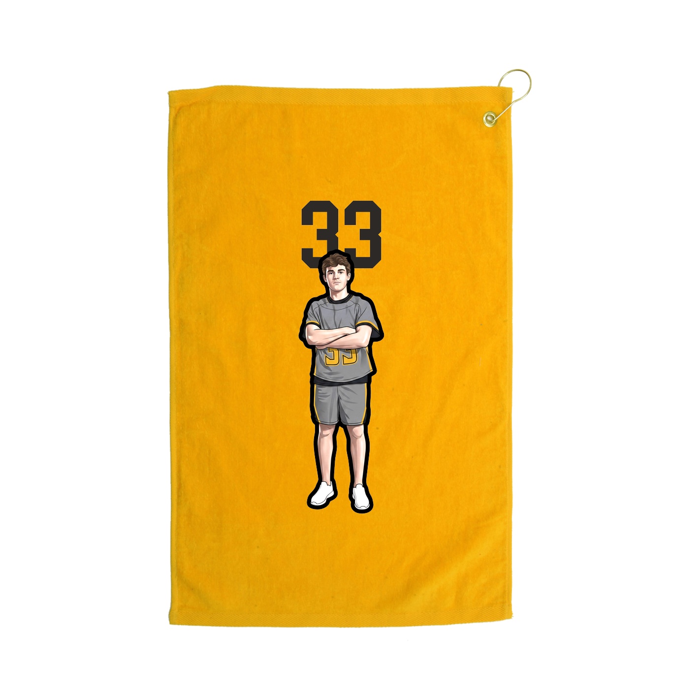 Golf Towel — Number Top in Gold