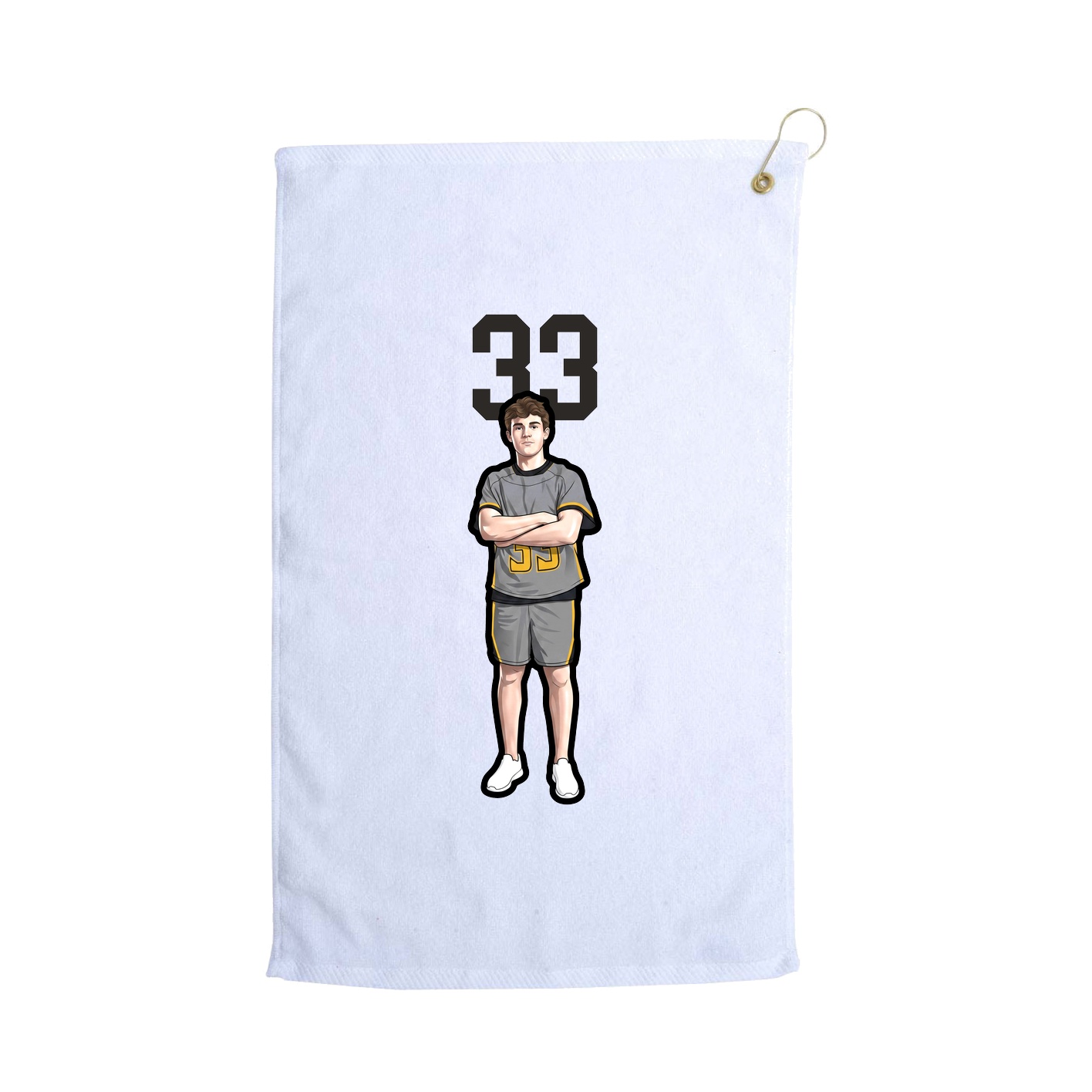 Golf Towel — Number Top in White