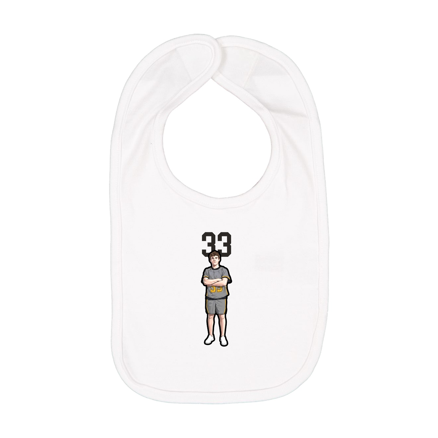 Infant Bib — Number Top in White