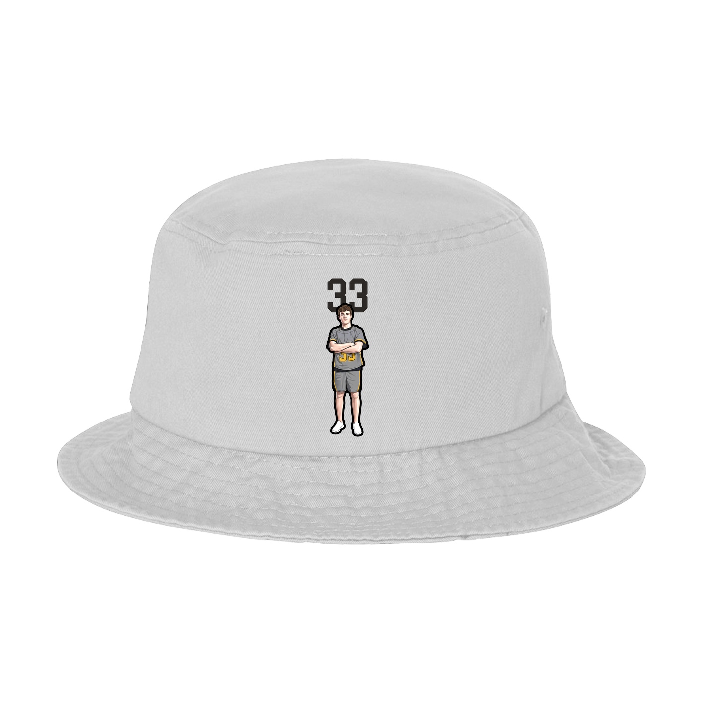 Bucket Cap — Number Top in White