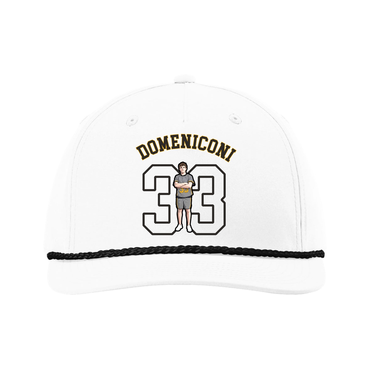 Five-Panel Classic Rope Cap — Shirsey Arch in White