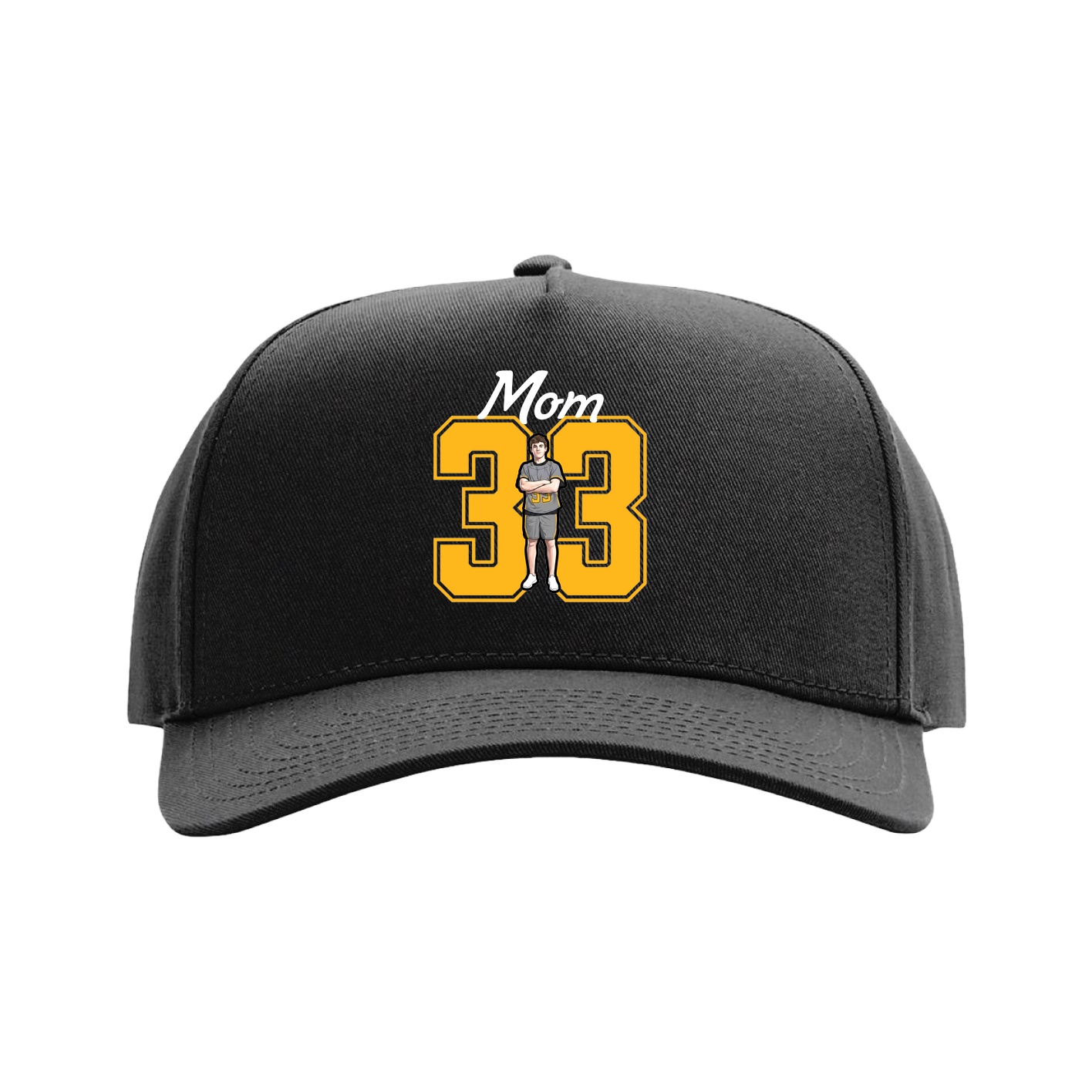 Full Fabric Five-Panel Champ Cap — Mothers Day Shirsey in Black