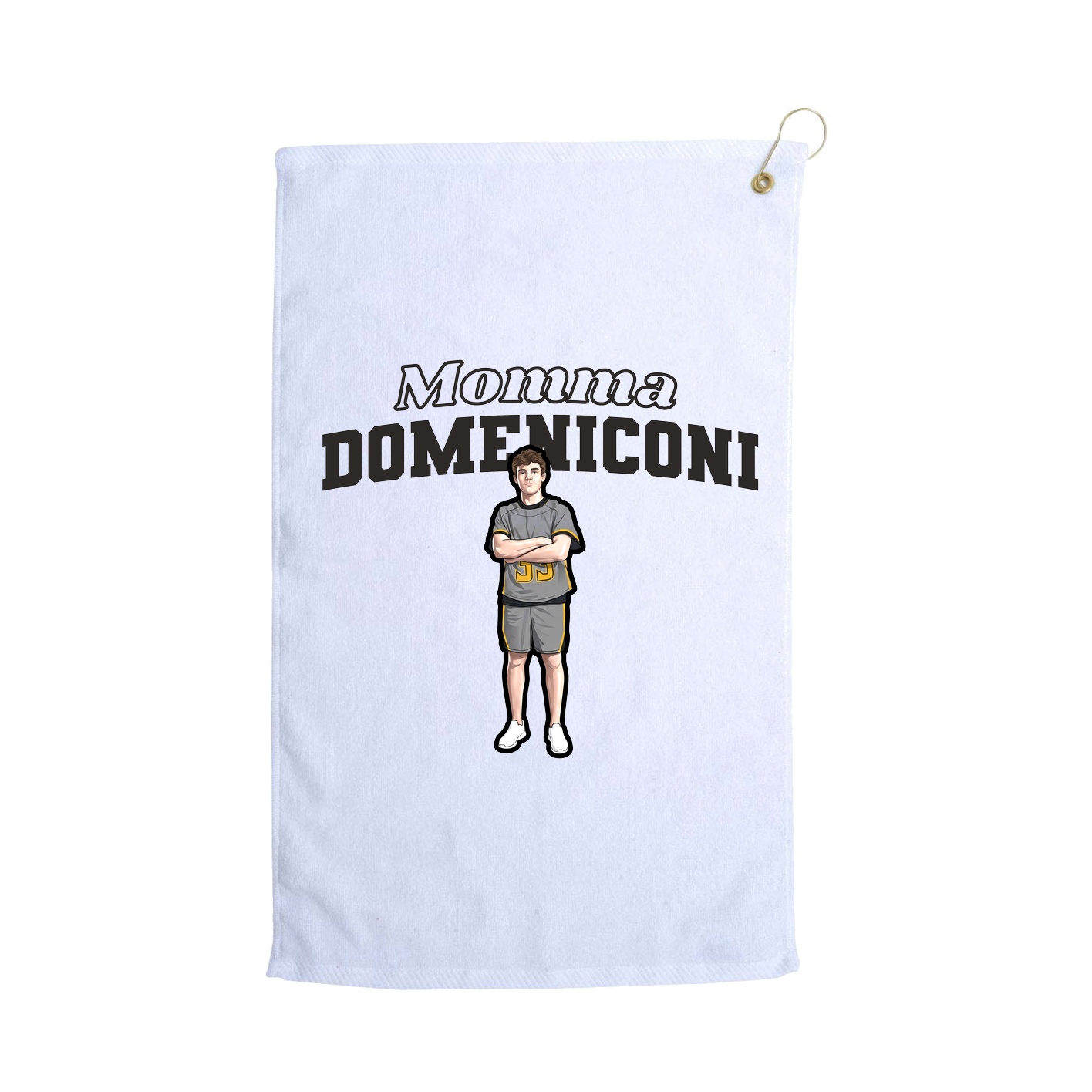 Golf Towel — Mothers Day Block in White