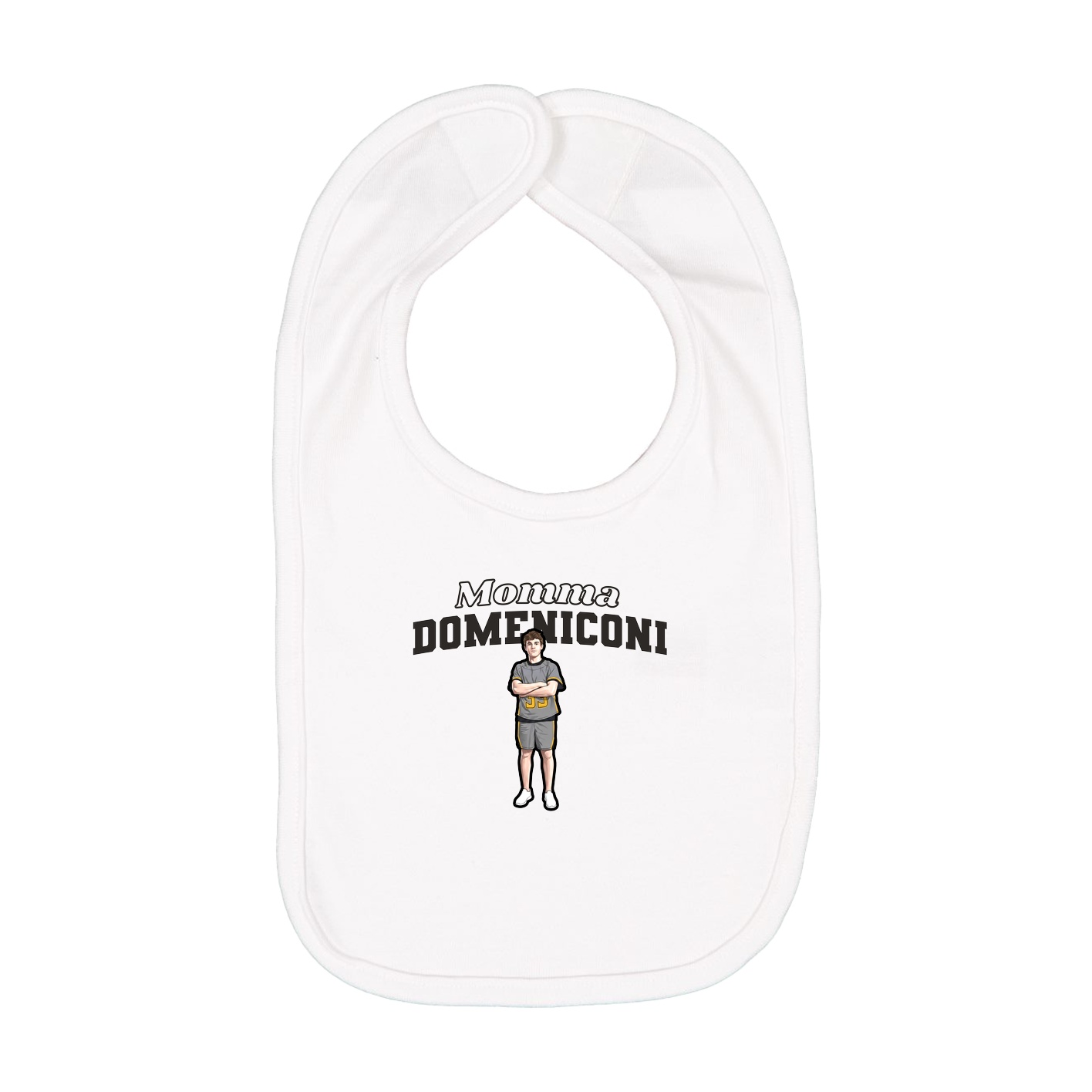 Infant Bib — Mothers Day Block in White