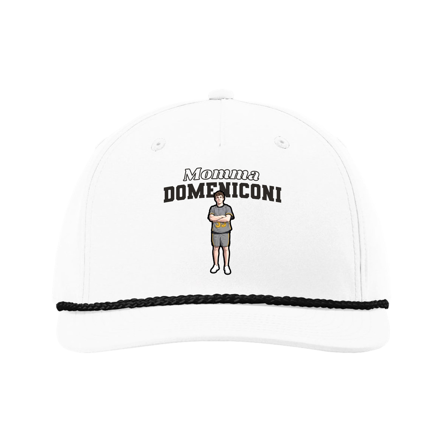 Five-Panel Classic Rope Cap — Mothers Day Block in White