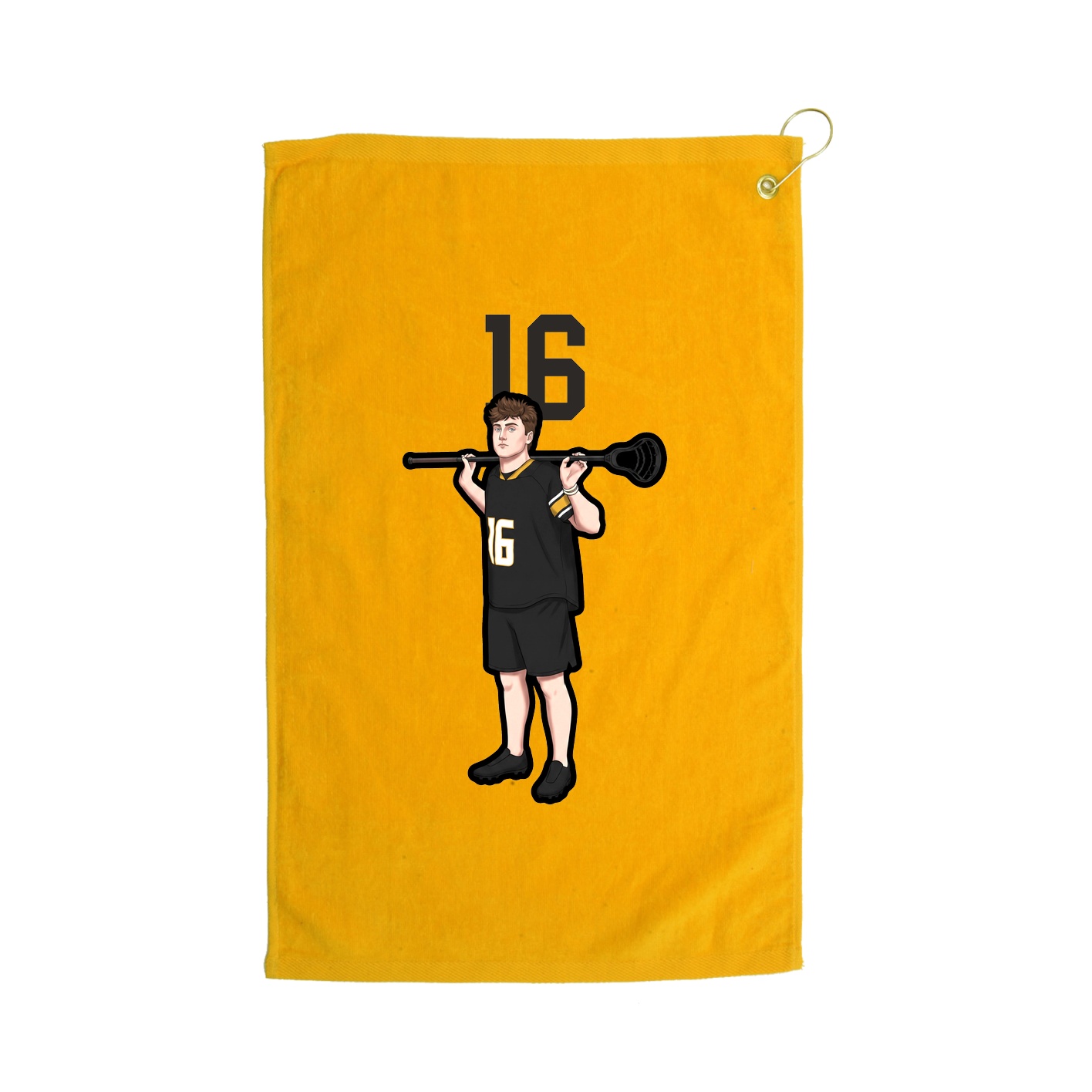 Golf Towel — Number Top in Gold