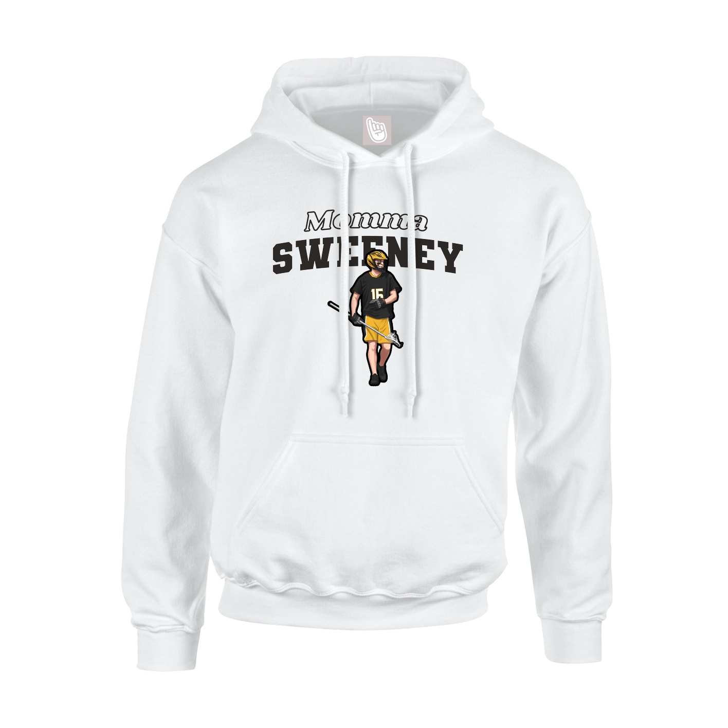 Youth Hoodie — Mothers Day Block in White