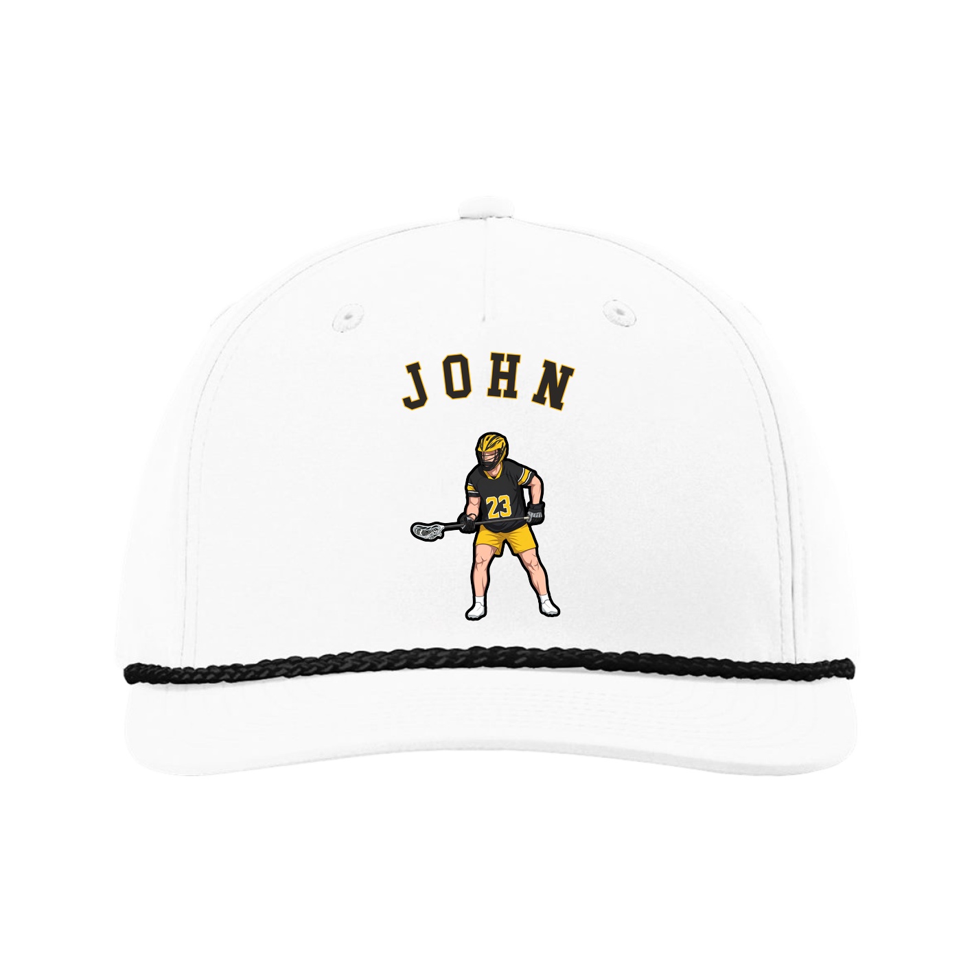Five-Panel Classic Rope Cap — Shirsey Arch in White