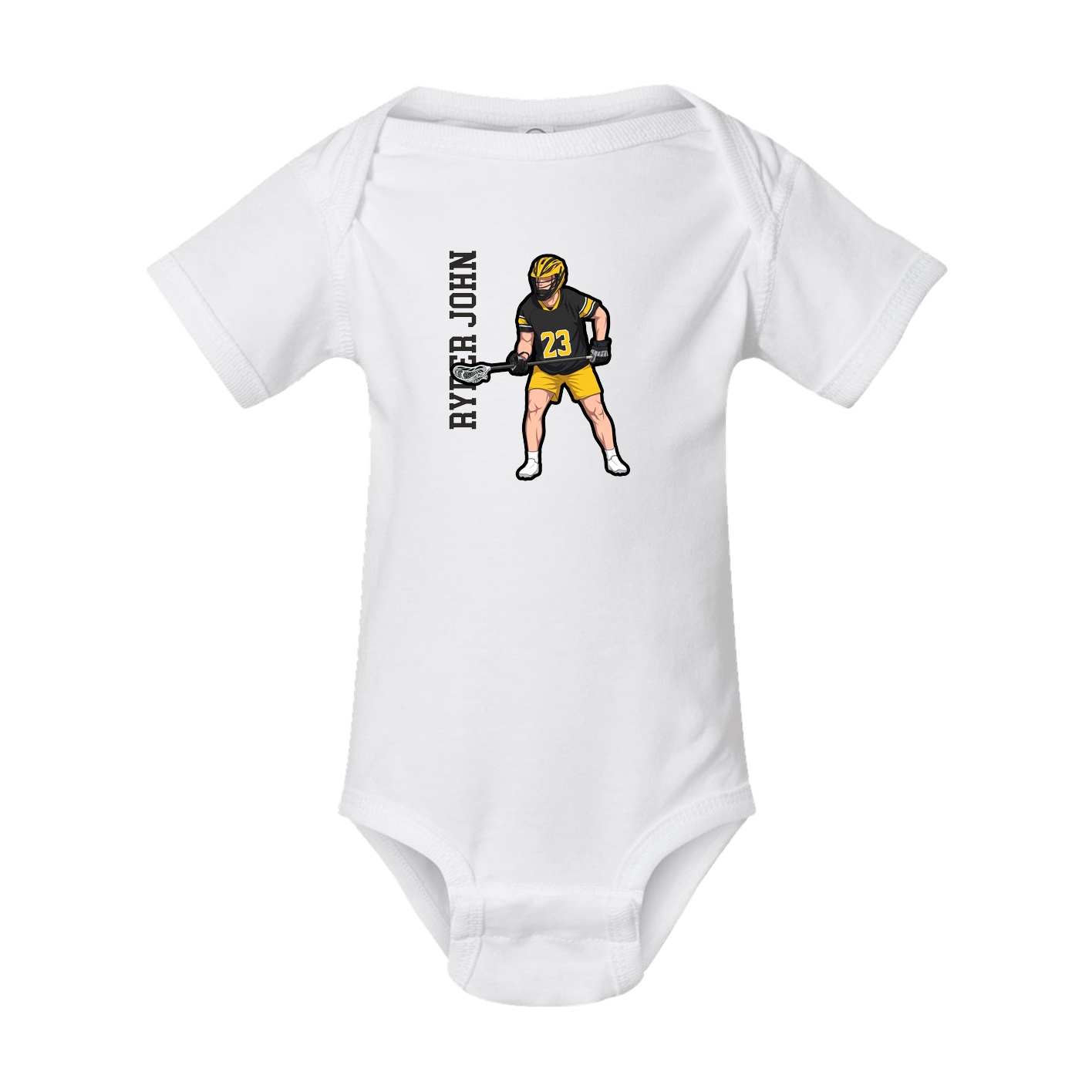 Baby Onesie — Name Vertical in White