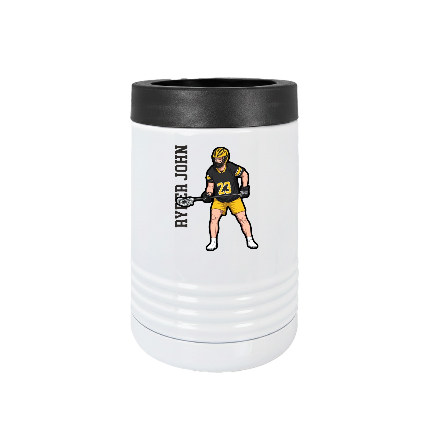 Beverage Holder — Name Vertical in White