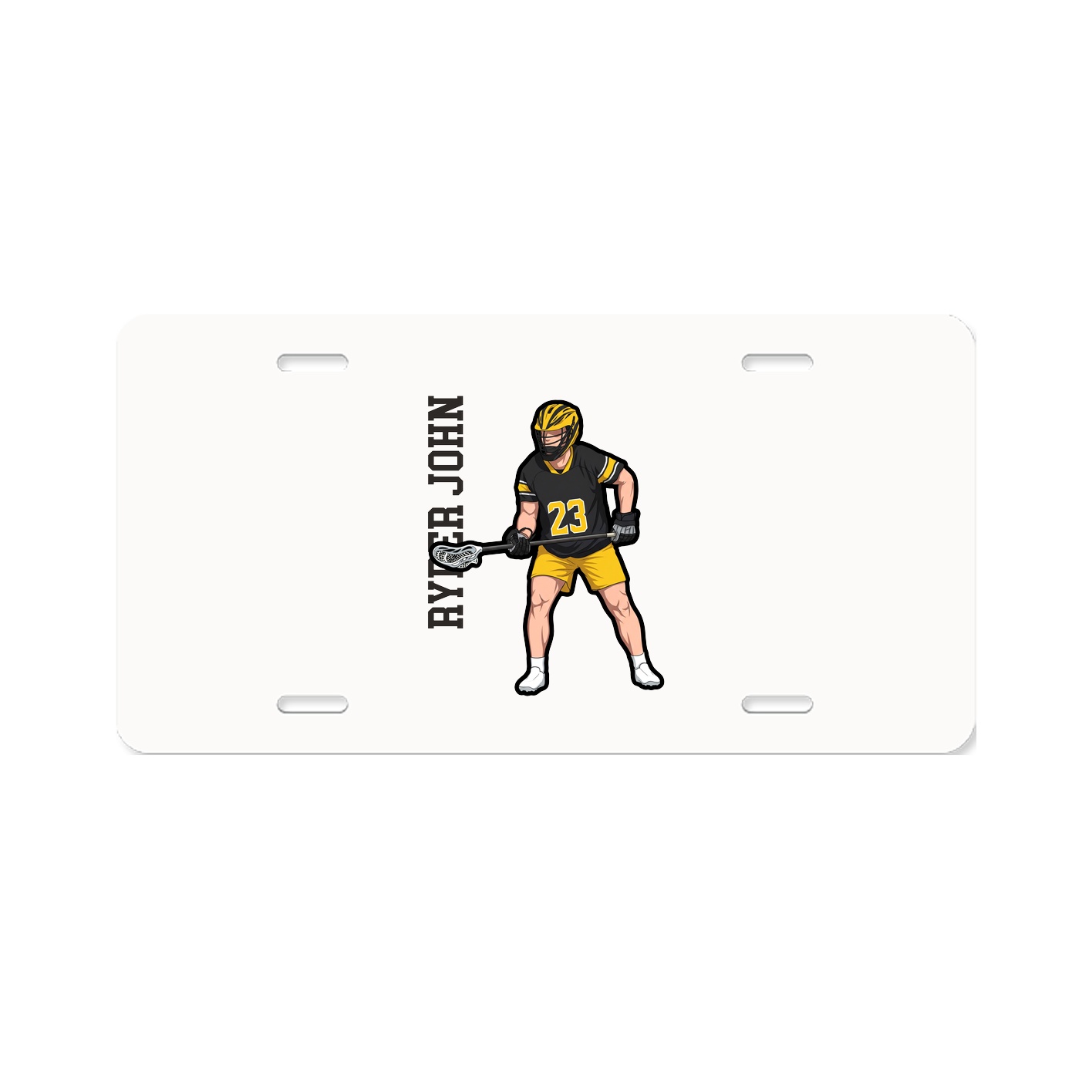 License Plate — Name Vertical in Classic