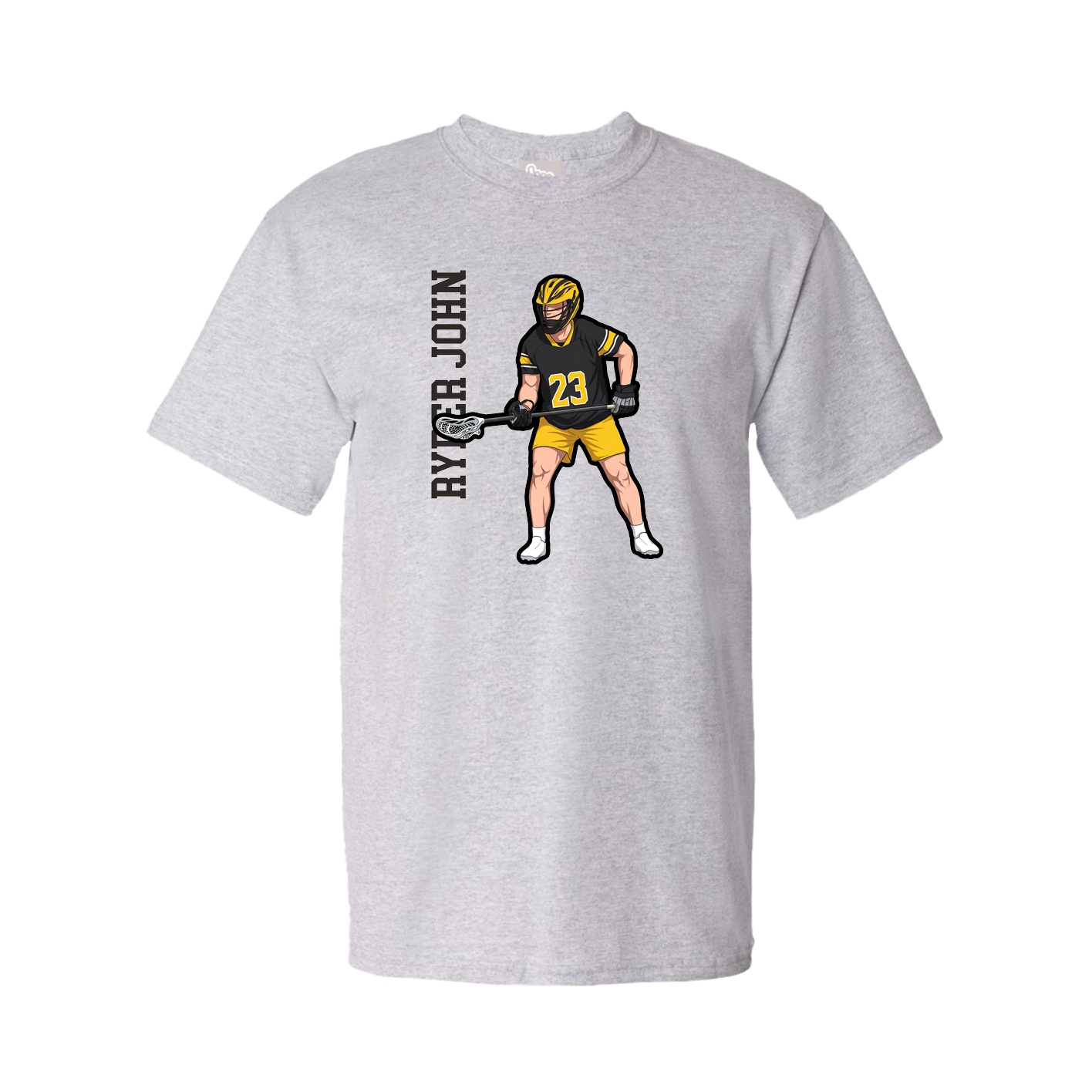 Youth Tee — Name Vertical in Grey