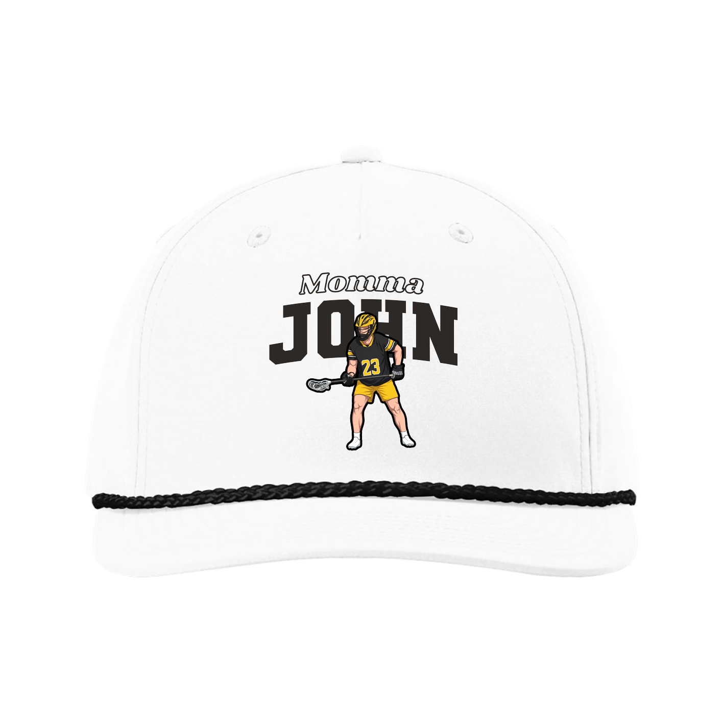 Five-Panel Classic Rope Cap — Mothers Day Block in White