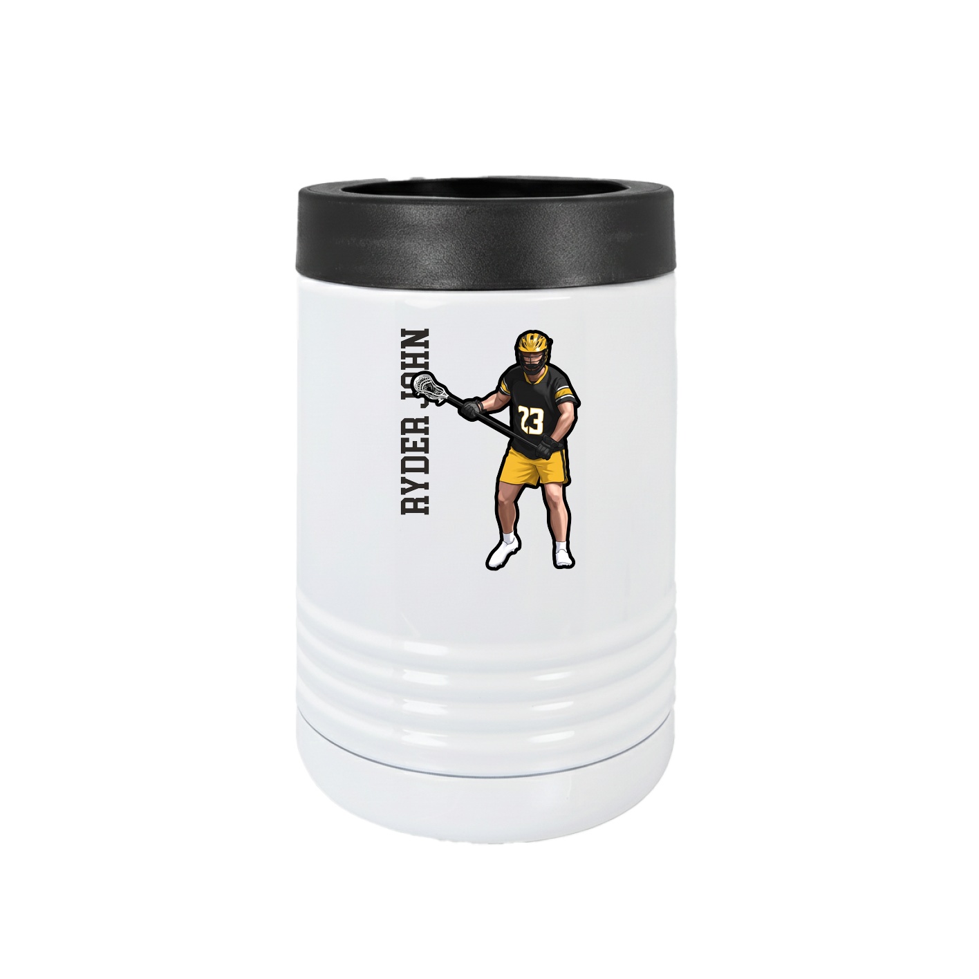 Beverage Holder — Name Vertical in White