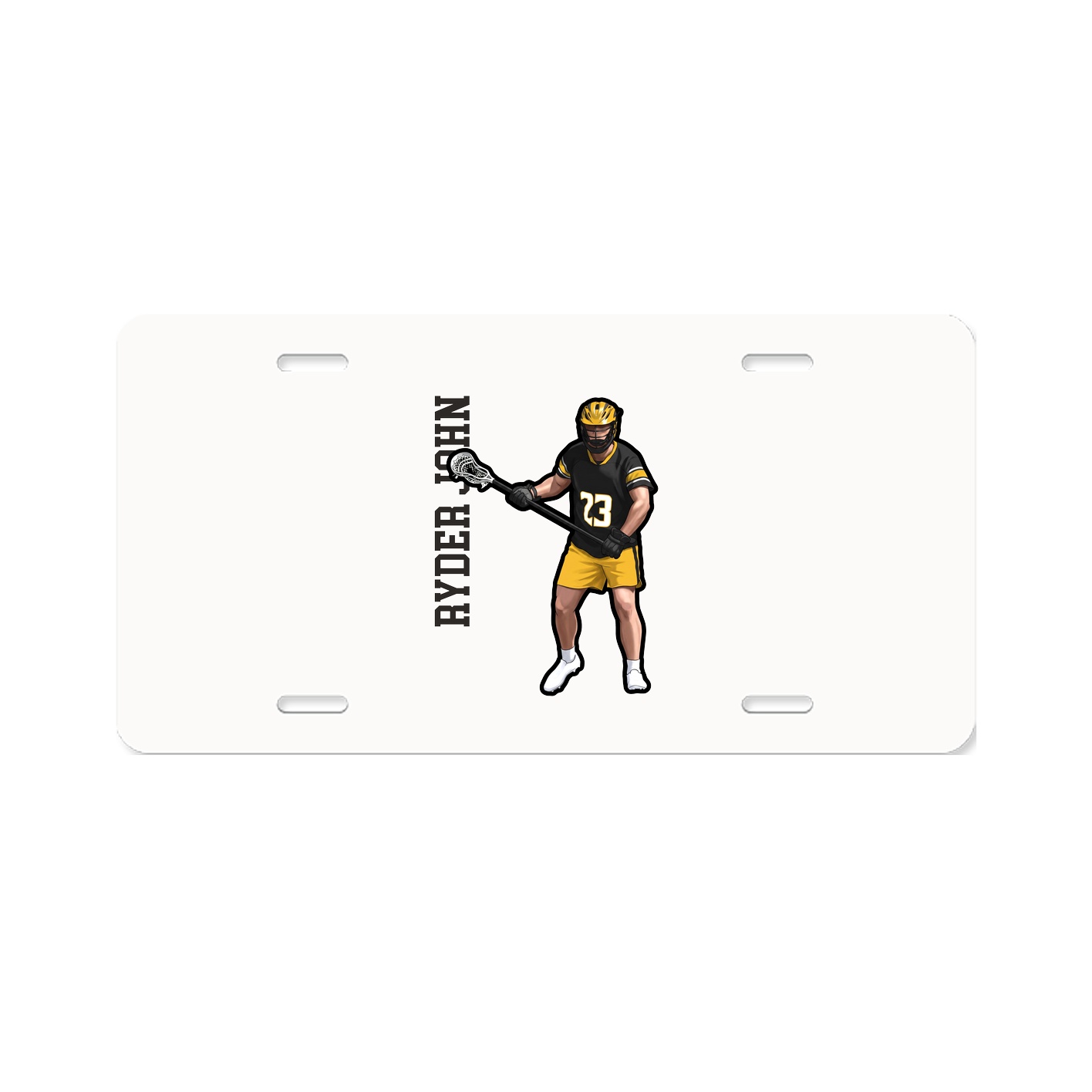 License Plate — Name Vertical in Classic