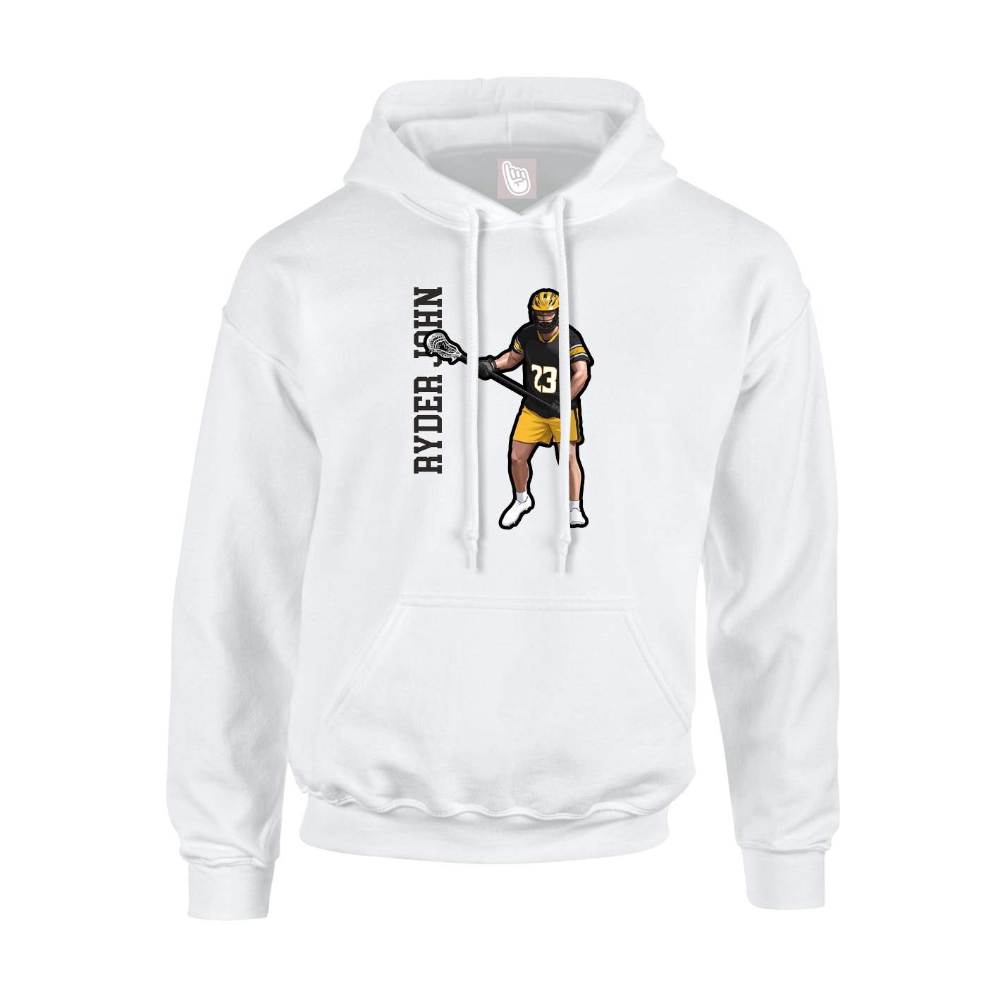 Hoodie — Name Vertical in White