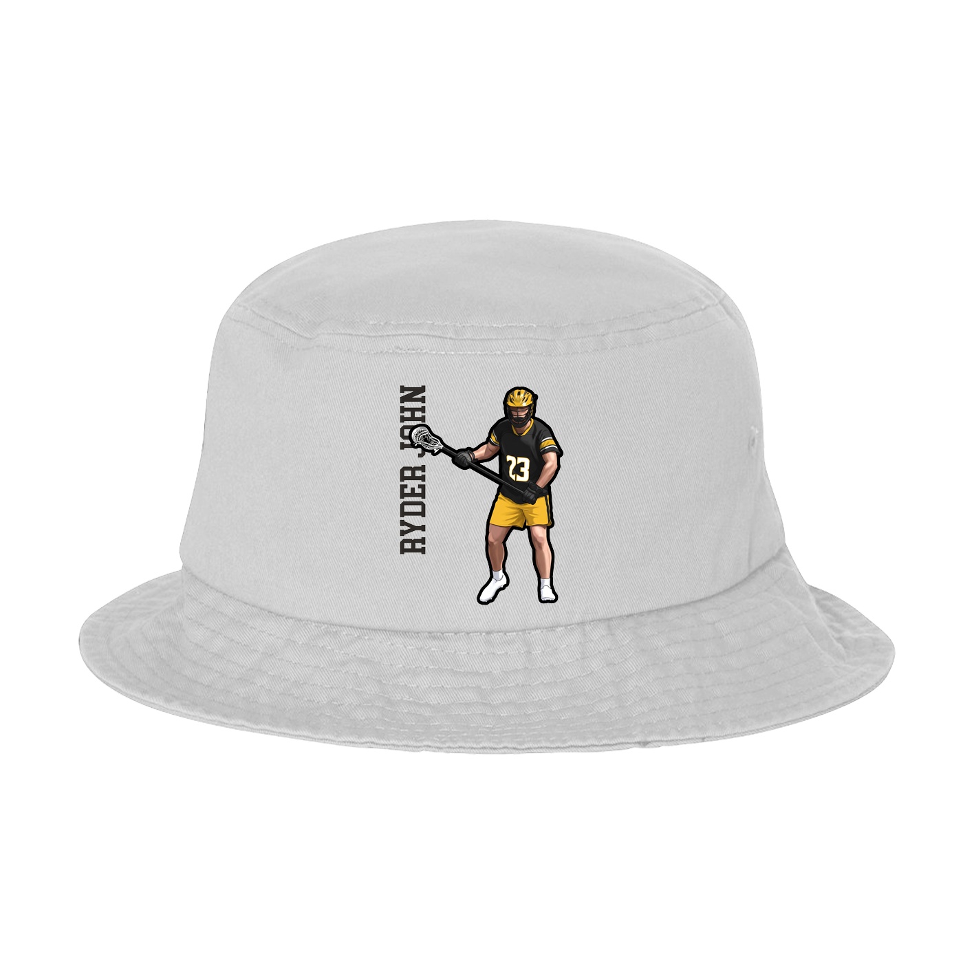 Bucket Cap — Name Vertical in White
