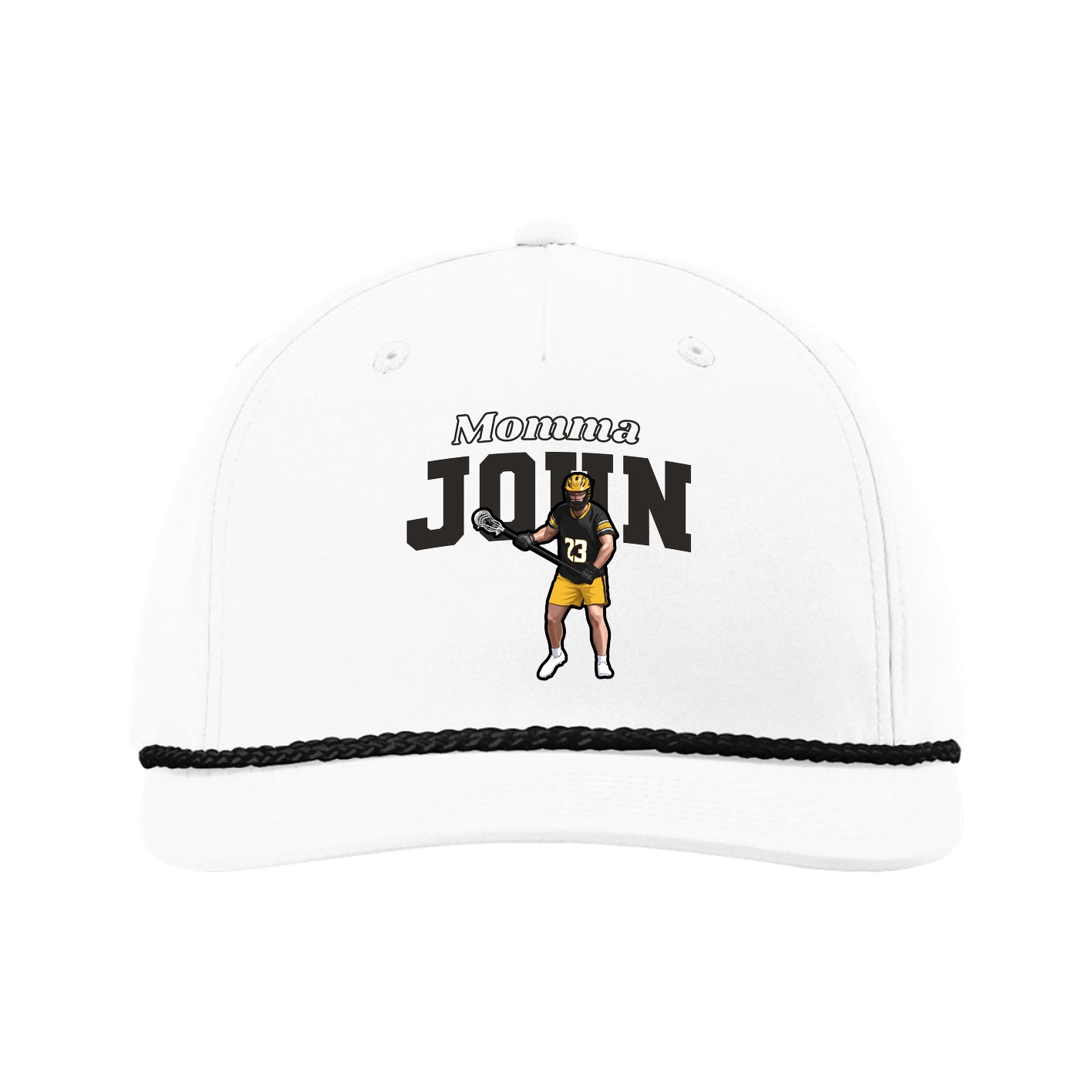Five-Panel Classic Rope Cap — Mothers Day Block in White