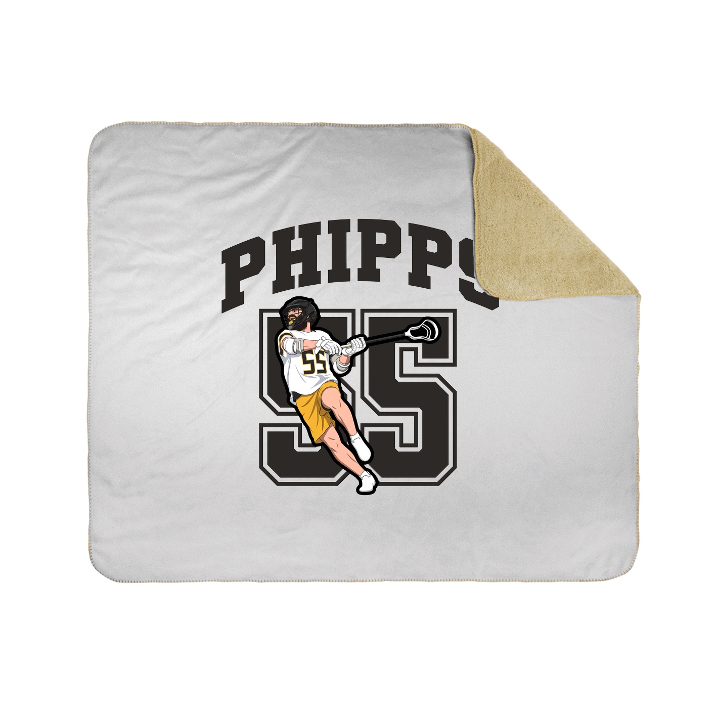 Throw Blanket — Number in White