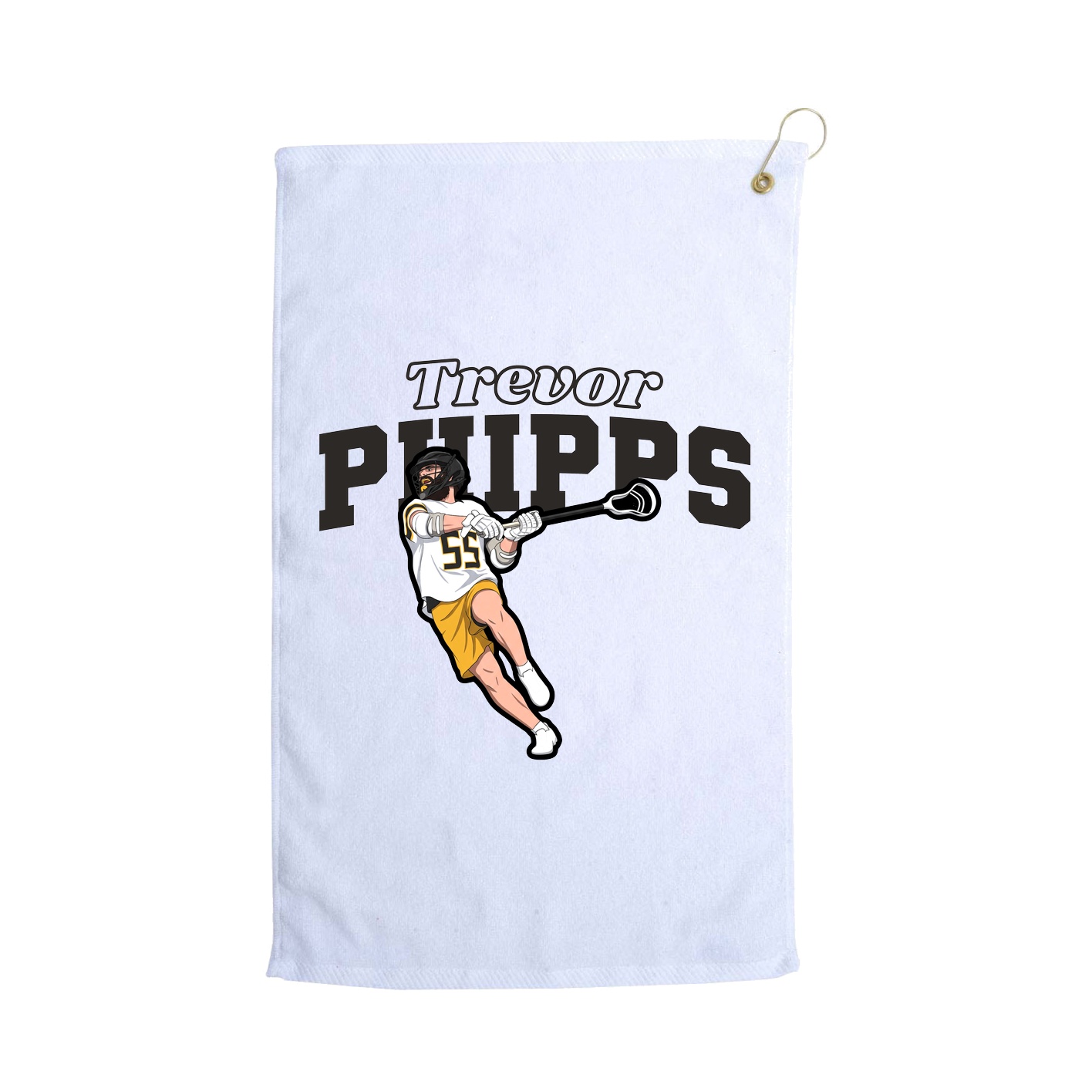 Golf Towel — Name Arch in White
