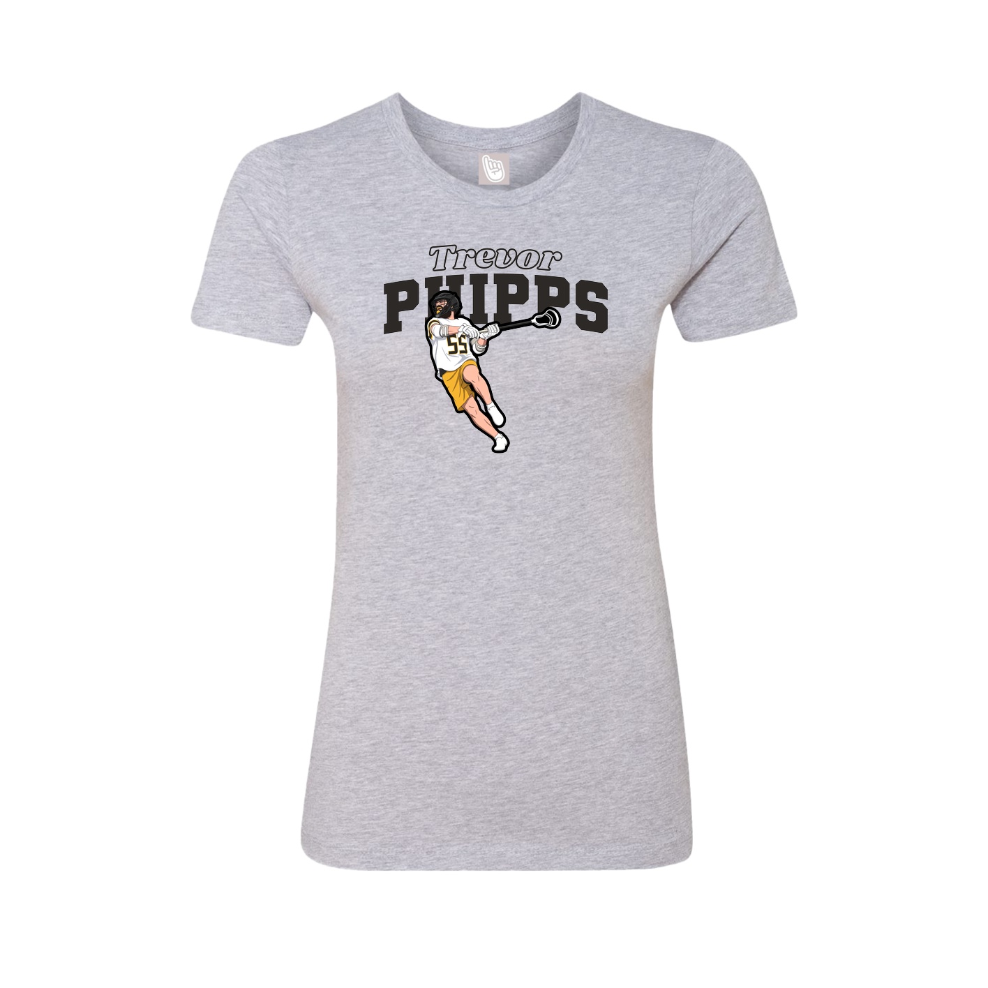 Fitted Women's Tee — Name Arch in Grey