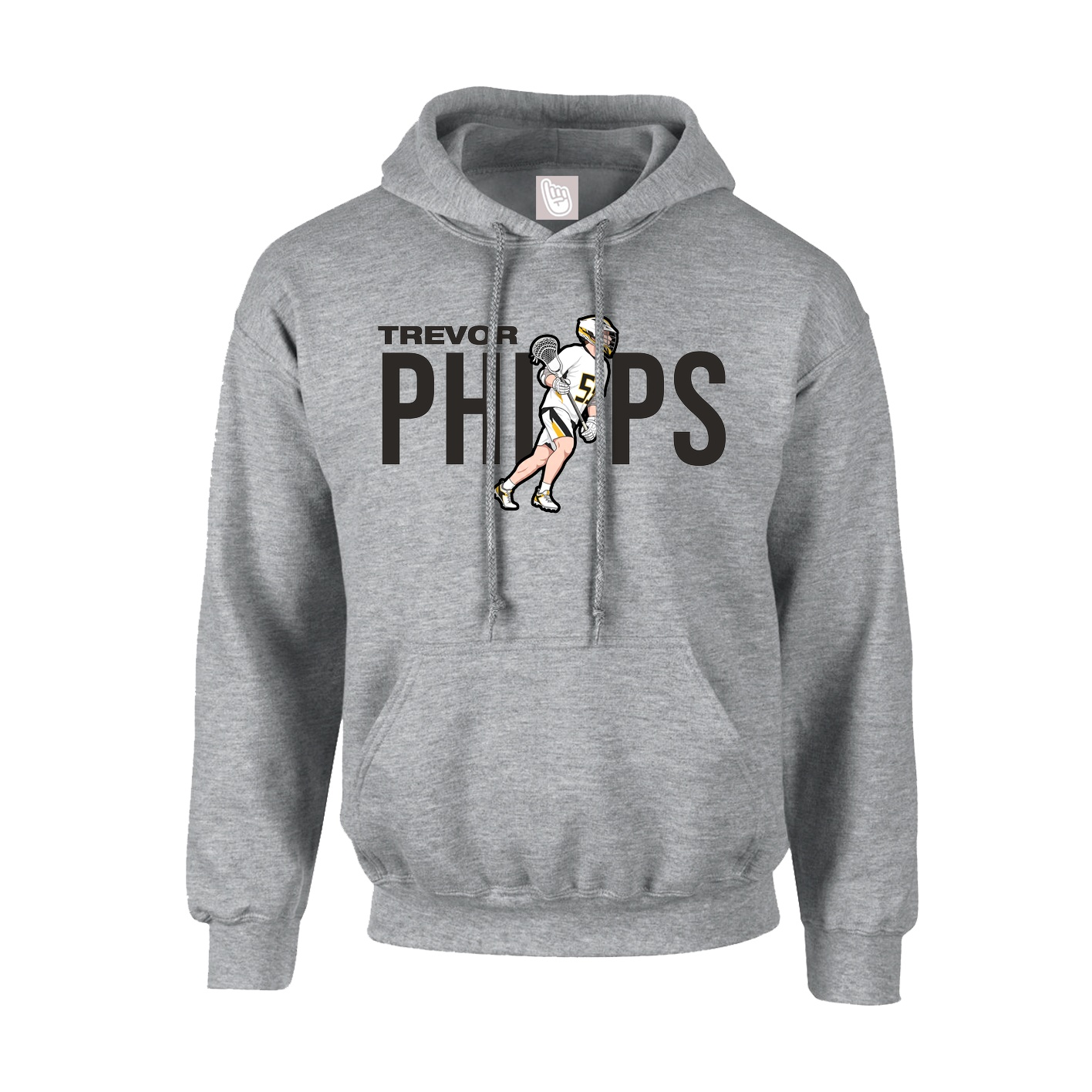 Youth Hoodie — Player Name in Grey