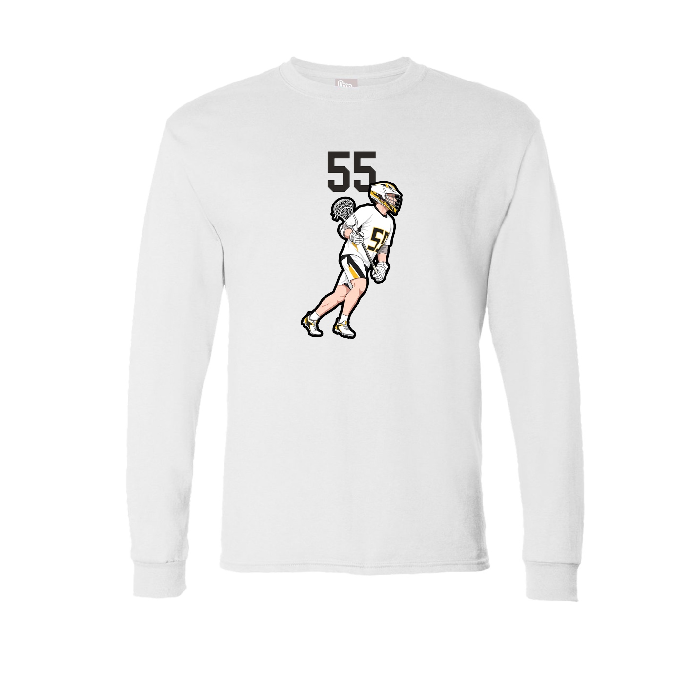 Long Sleeve Tee — Number Top in White