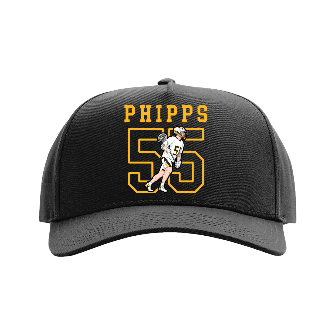 Full Fabric Five-Panel Champ Cap — Shirsey in Black