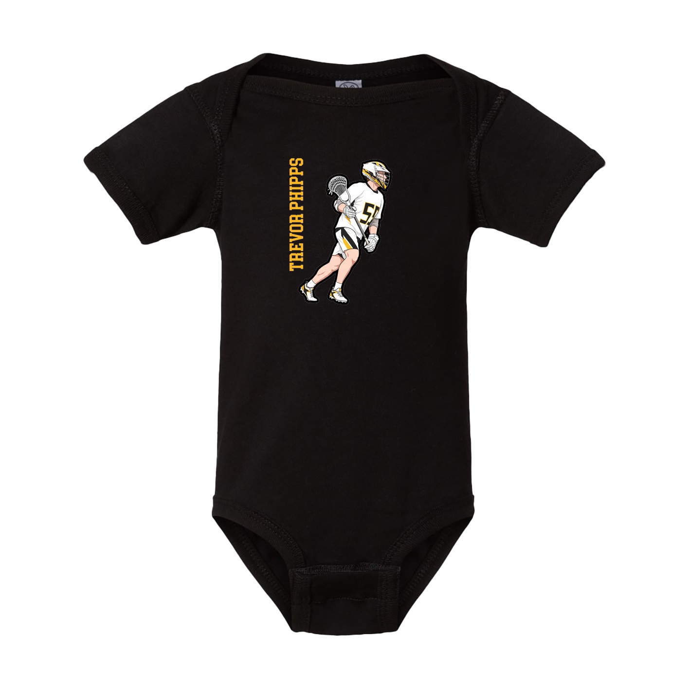 Baby Onesie — Name Vertical in Black