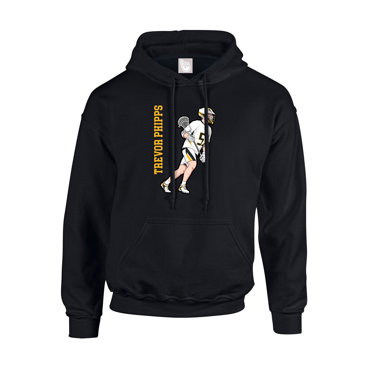 Hoodie — Name Vertical in Black