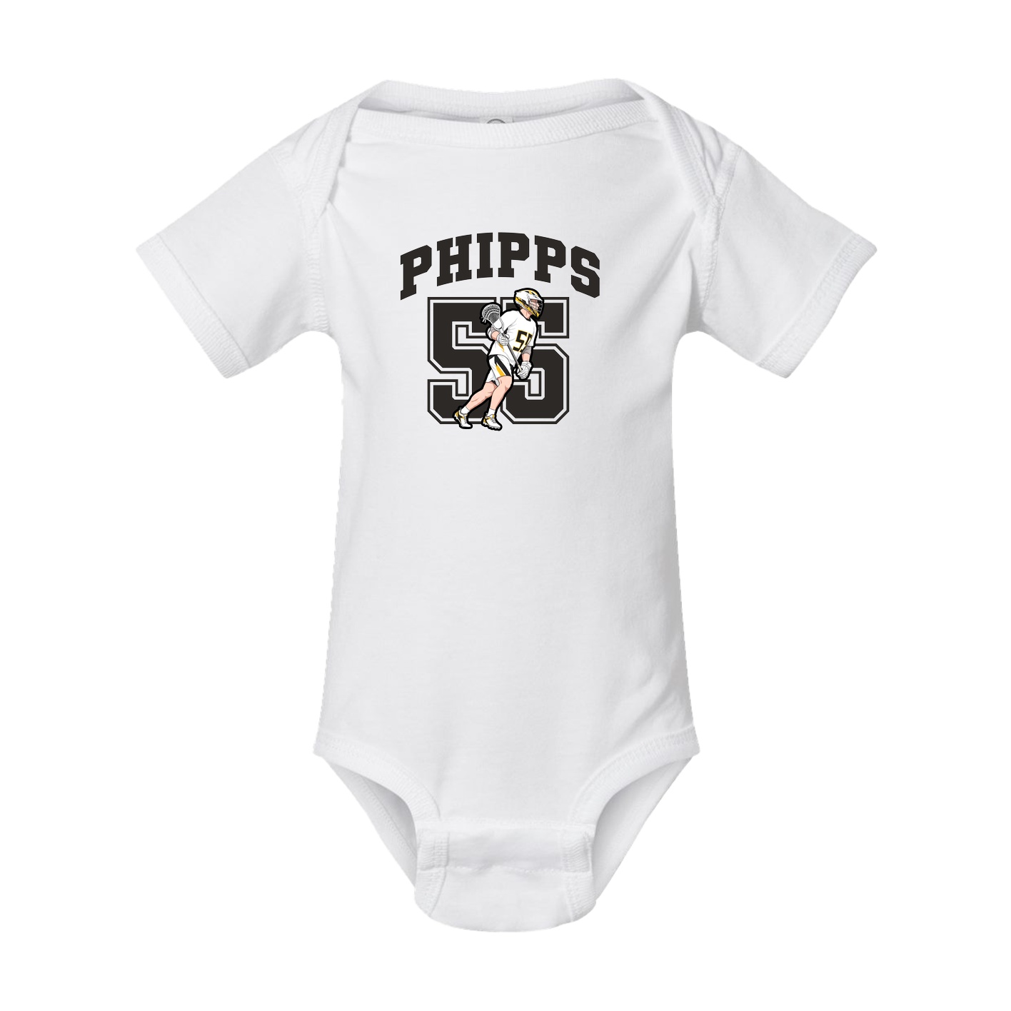 Baby Onesie — Number in White