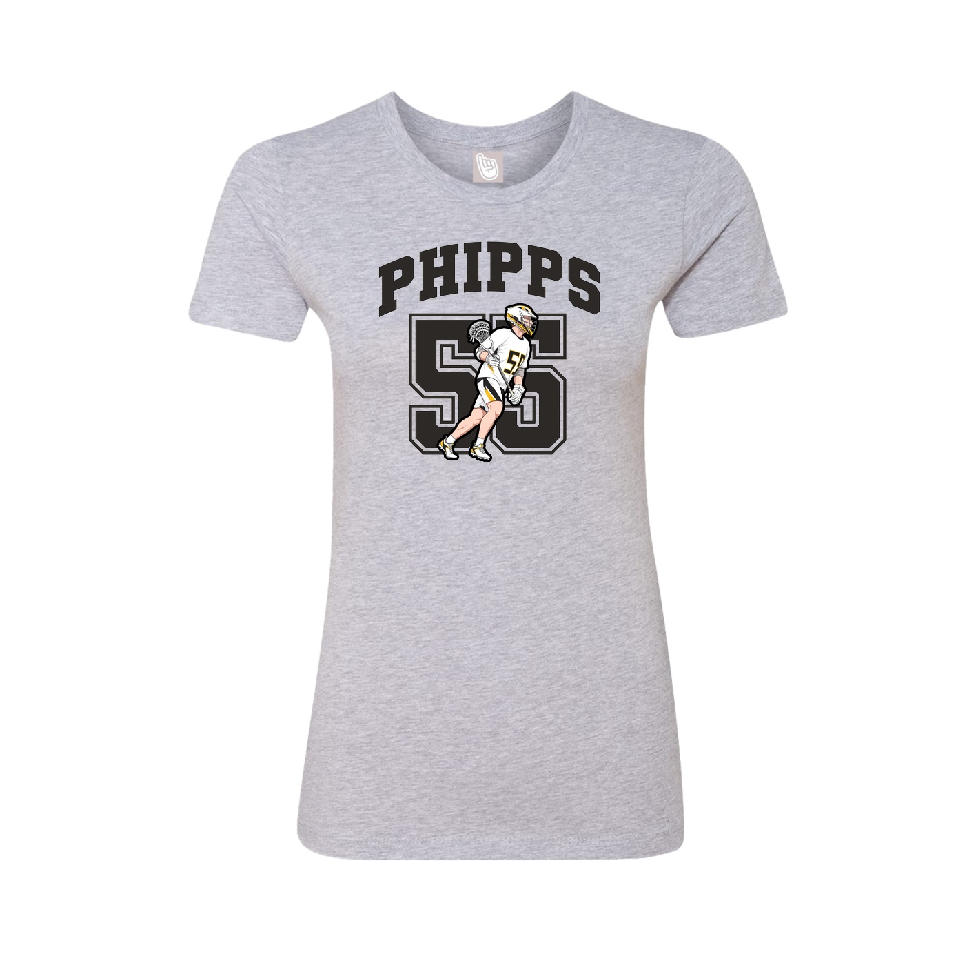 Fitted Women's Tee — Number in Grey
