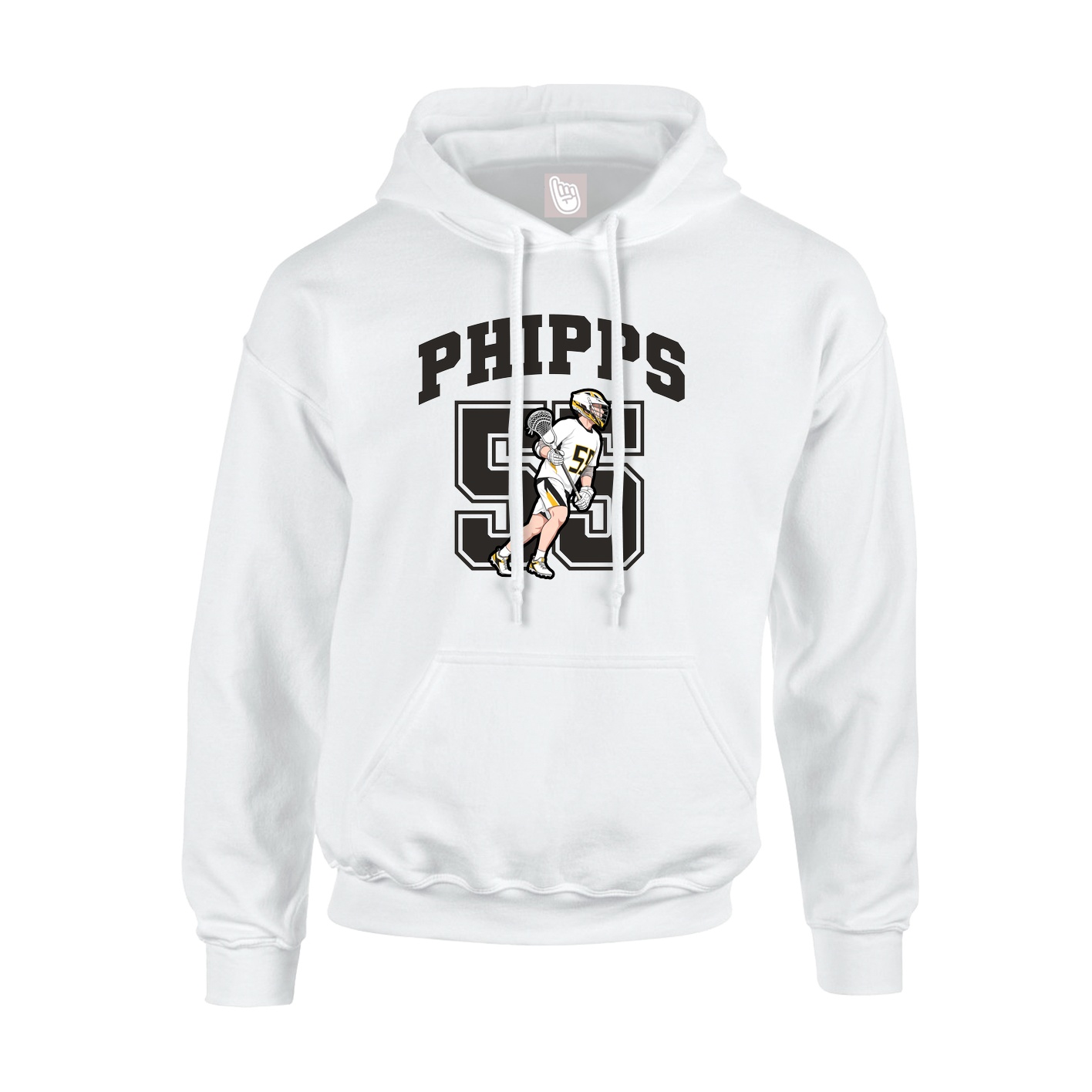 Hoodie — Number in White