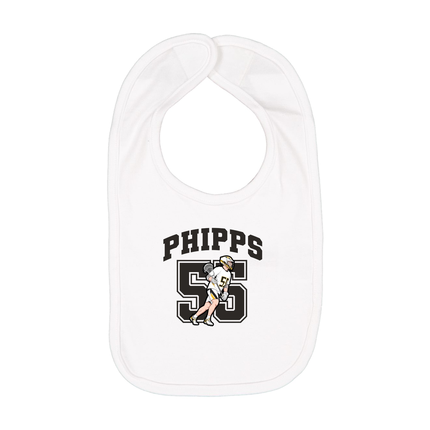 Infant Bib — Number in White
