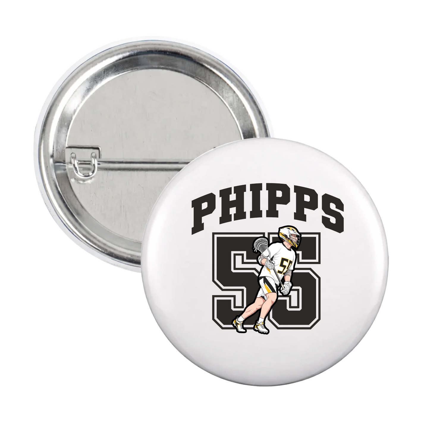 Game Day Button — Number in White
