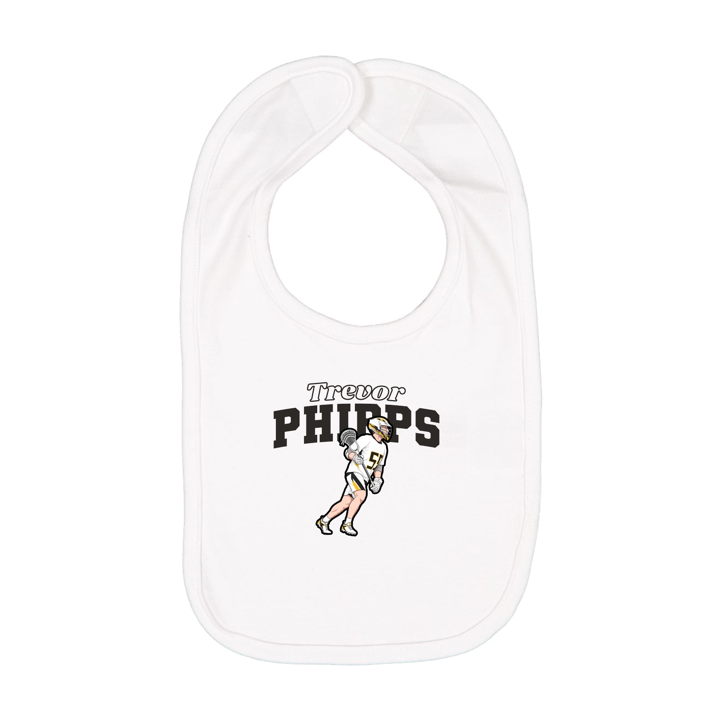 Infant Bib — Name Arch in White