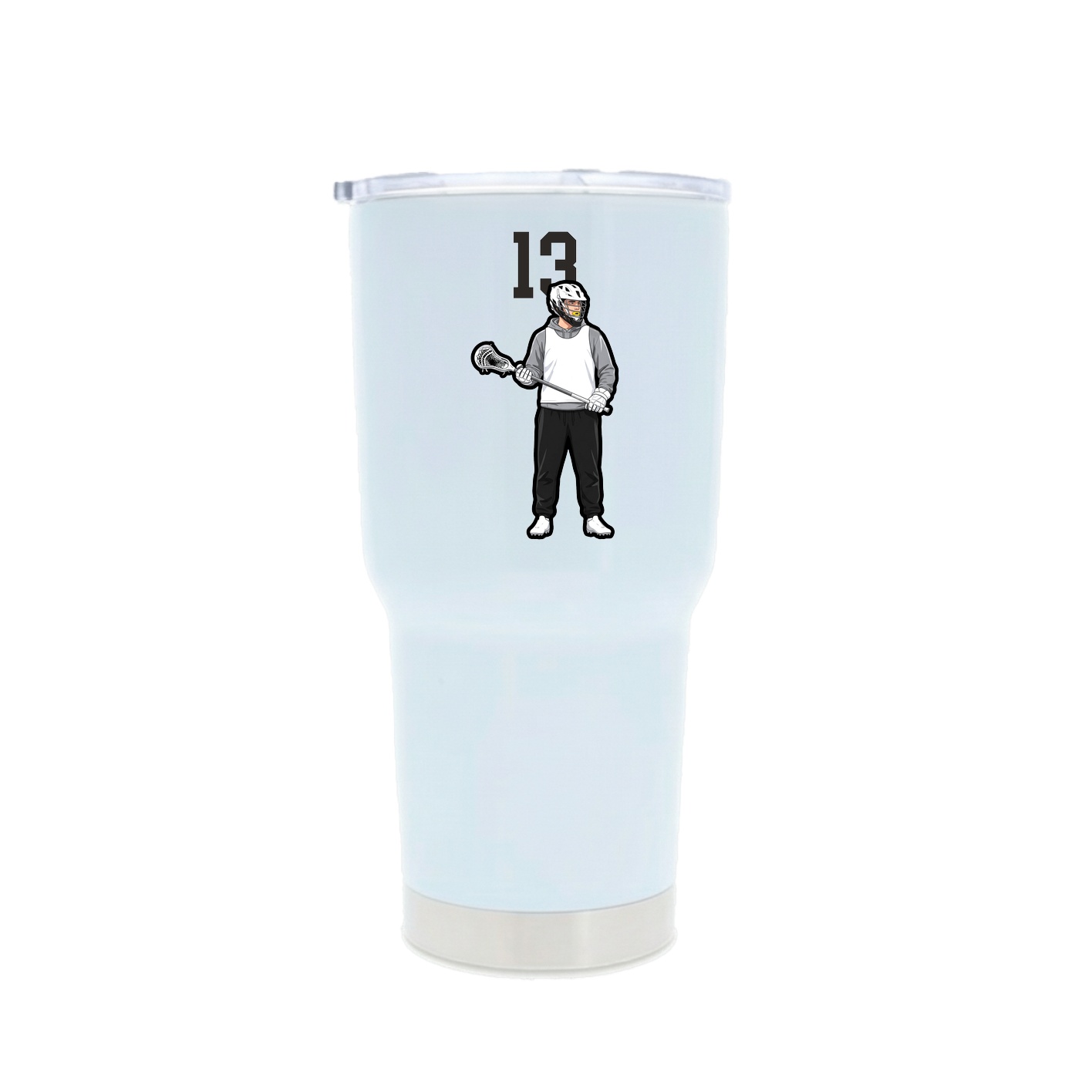 30oz Stainless Steel Tumbler — Number Top in White