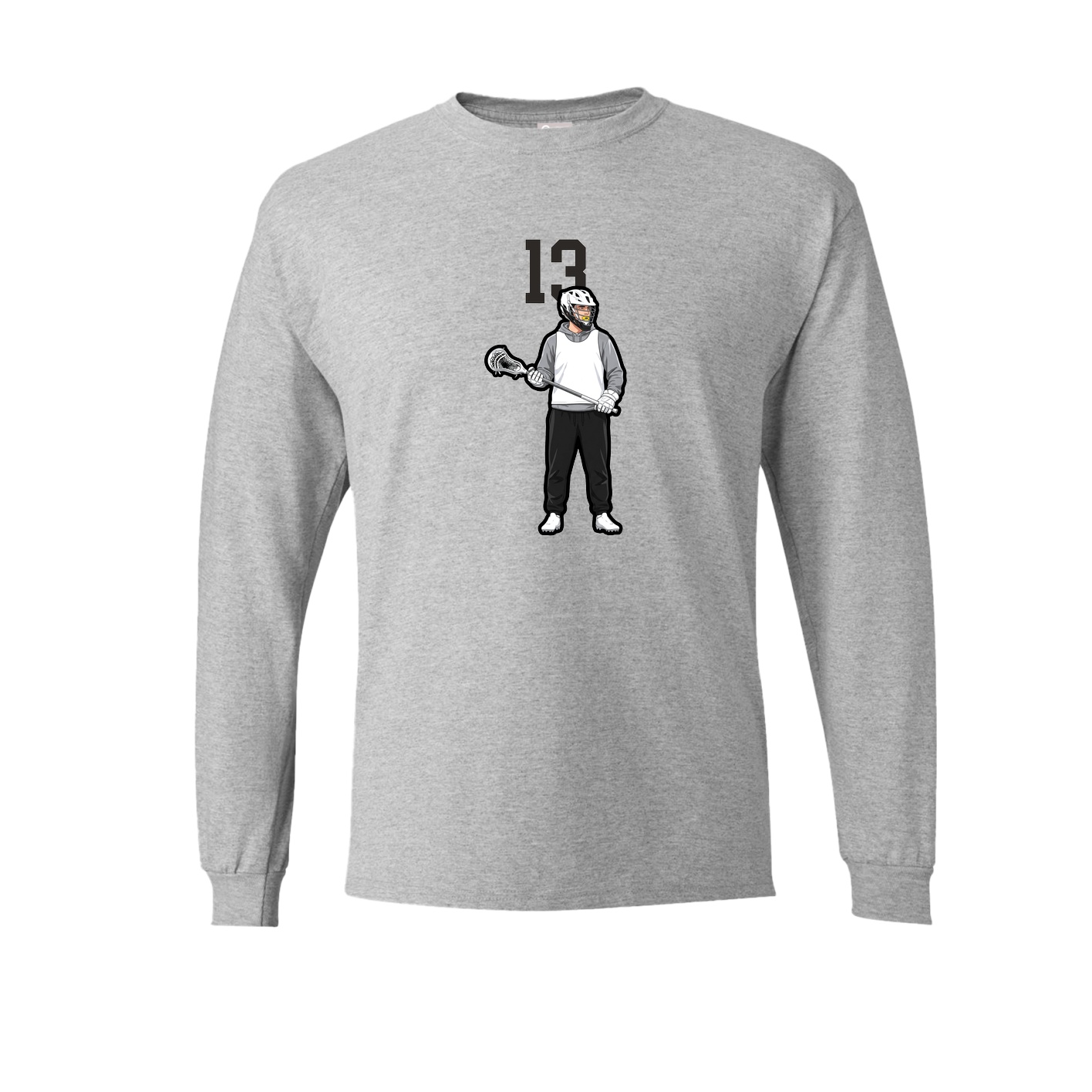 Long Sleeve Tee — Number Top in Grey