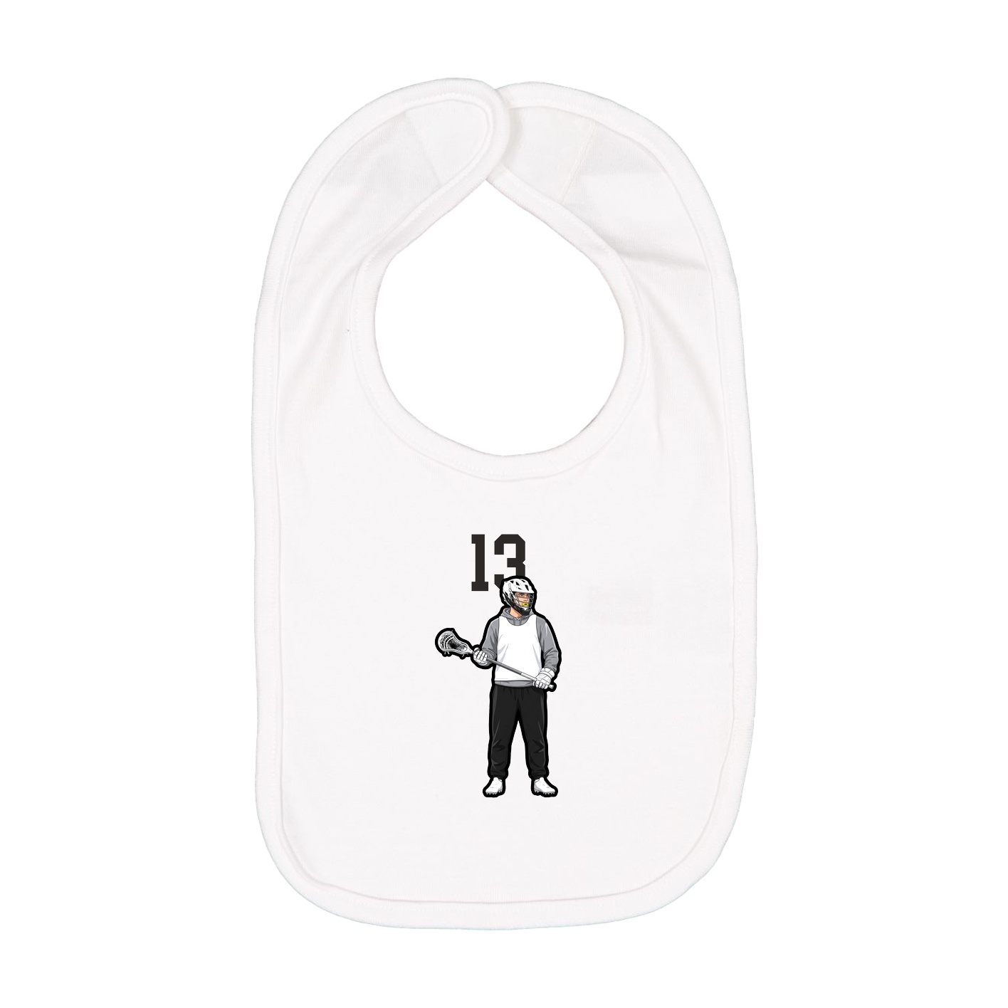 Infant Bib — Number Top in White
