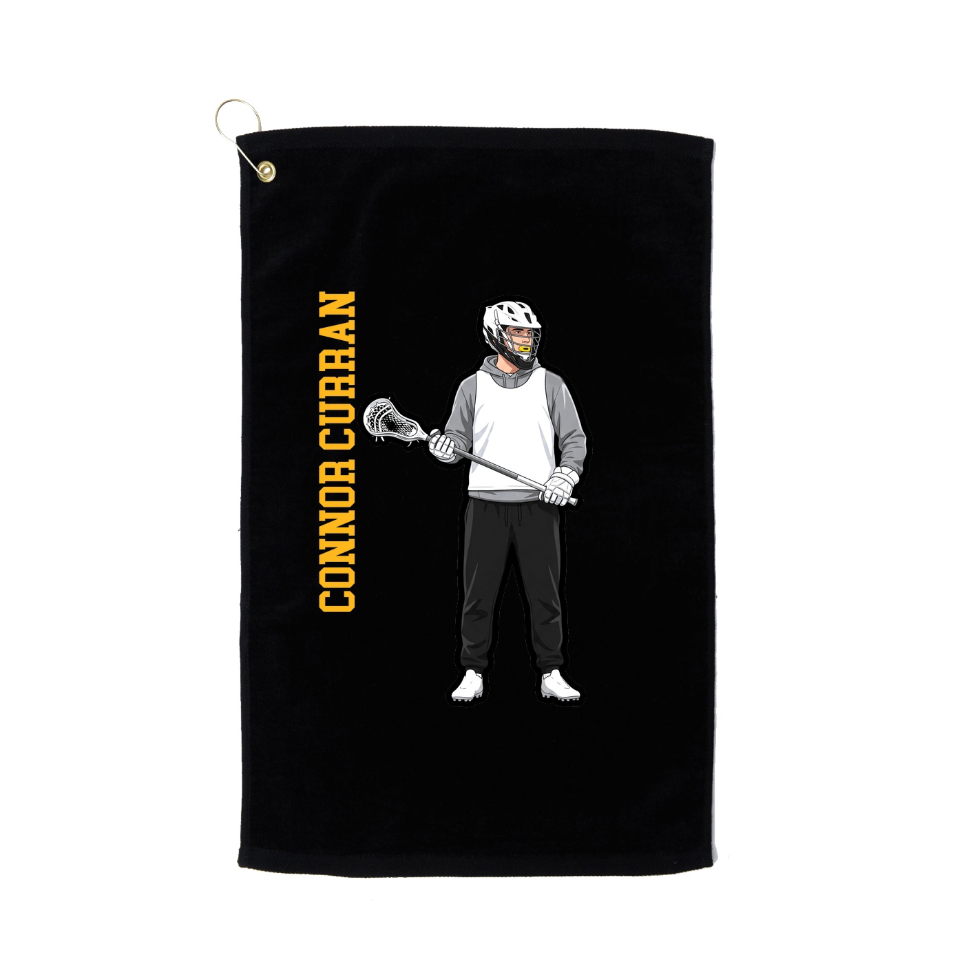 Golf Towel — Name Vertical in Black