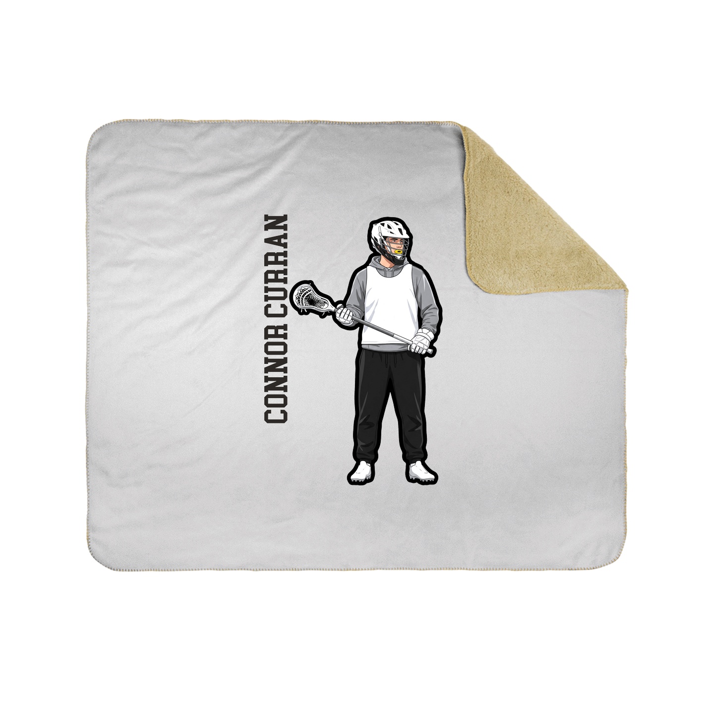 Throw Blanket — Name Vertical in White