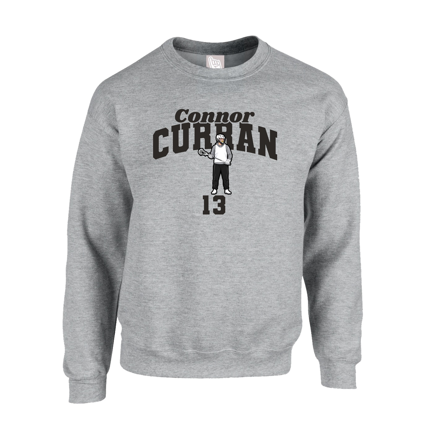 Fleece Crew — Signature Arch in Grey