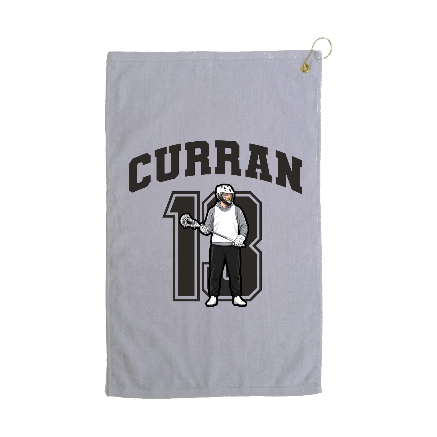 Golf Towel — Number in Grey