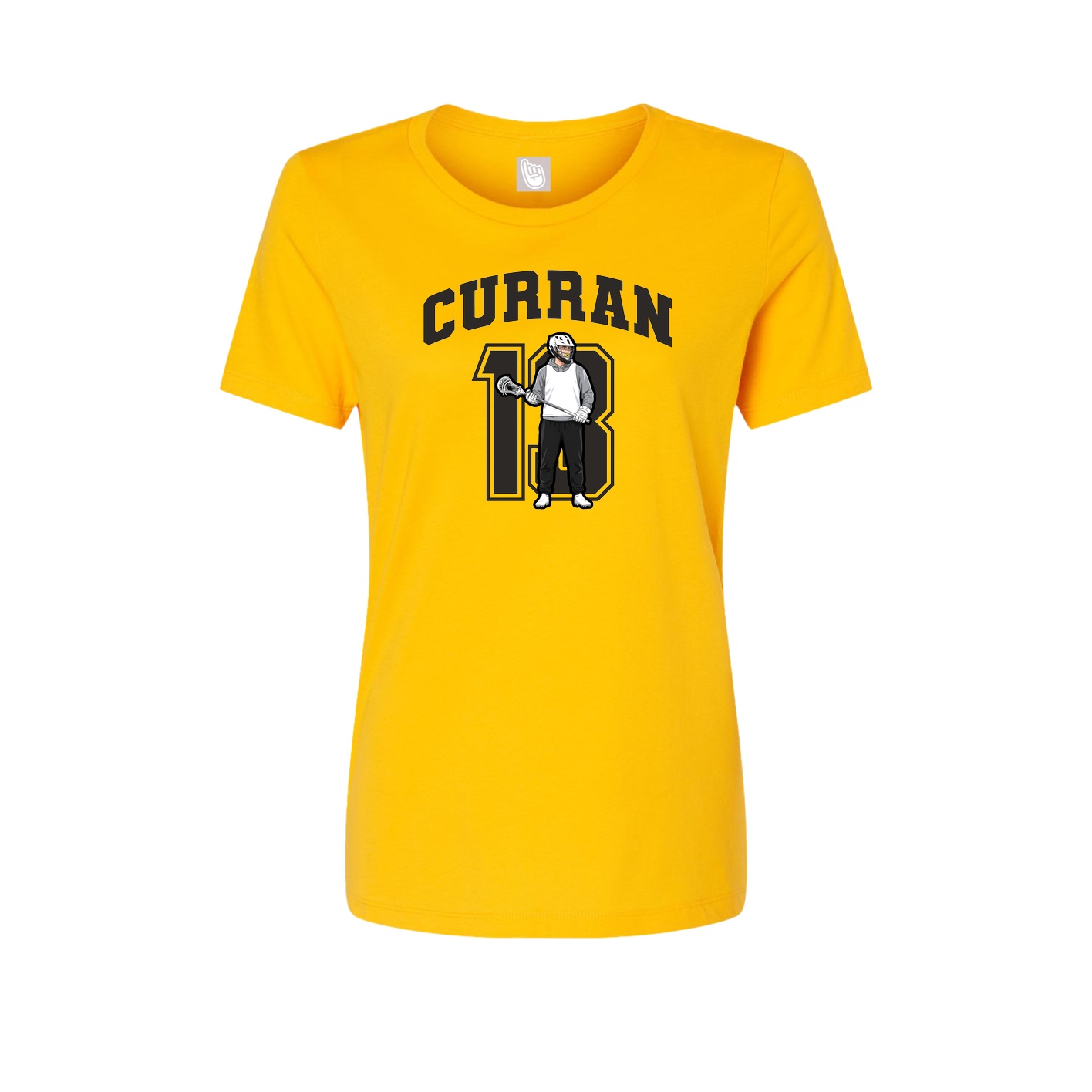 Fitted Women's Tee — Number in Gold