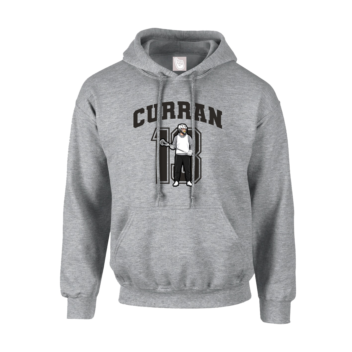 Hoodie — Number in Grey